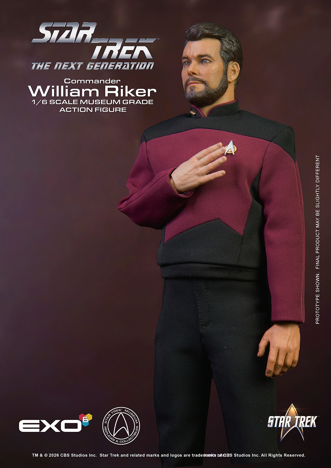 Star Trek Commander William T. Riker (Standard Version) Sixth Scale Figure  (Prototype Shown) View 8