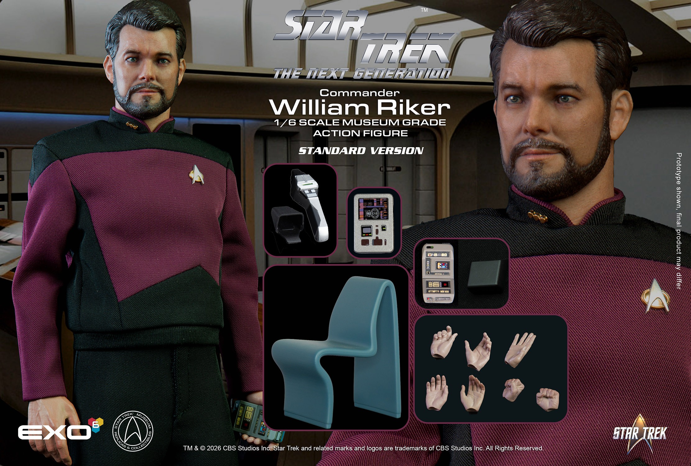 Star Trek Commander William T. Riker (Standard Version) Sixth Scale Figure  (Prototype Shown) View 12