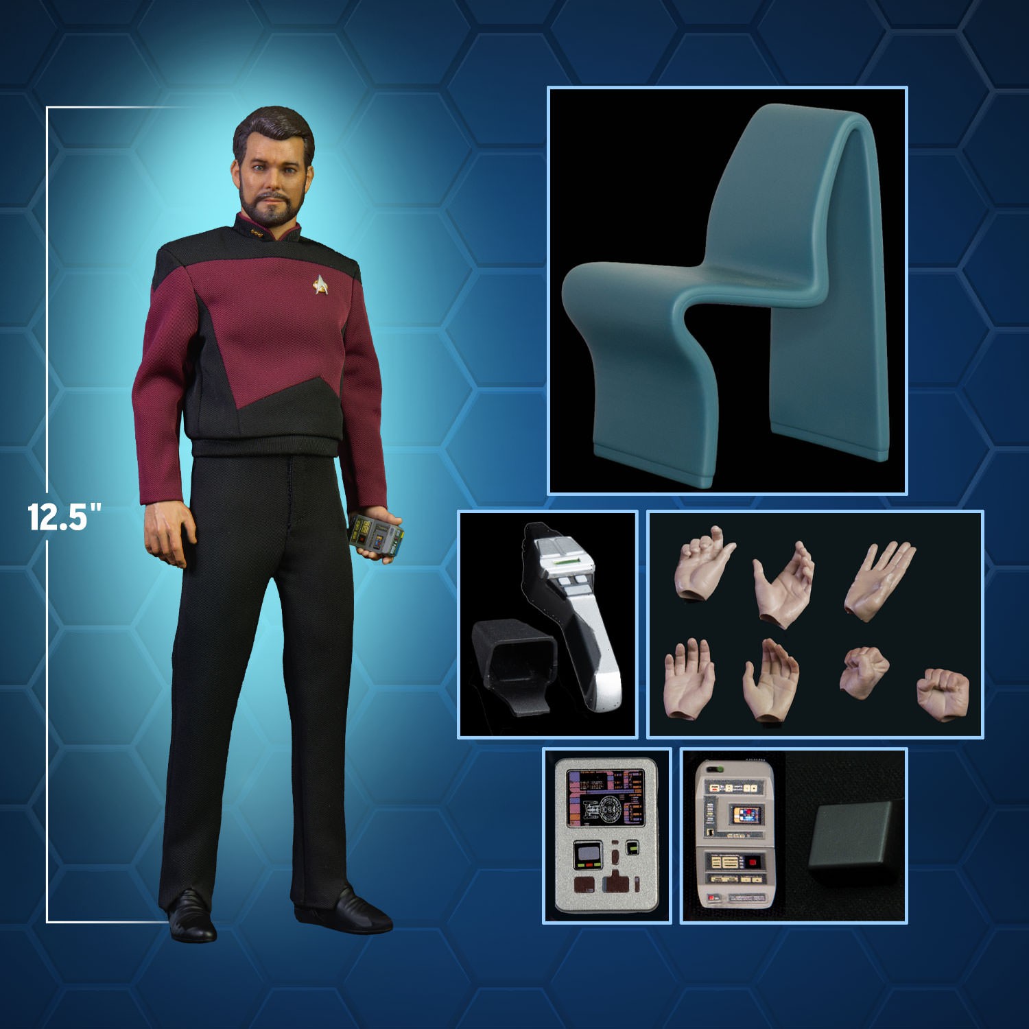 Star Trek Commander William T. Riker (Standard Version) Sixth Scale Figure  (Prototype Shown) View 2