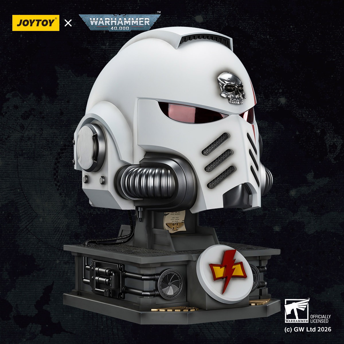 Warhammer 40K White Scars MkX Helmet & Display Stand Prop Replica  (Prototype Shown) View 1