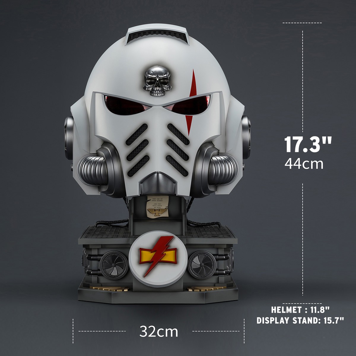 Warhammer 40K White Scars MkX Helmet & Display Stand Prop Replica  (Prototype Shown) View 2