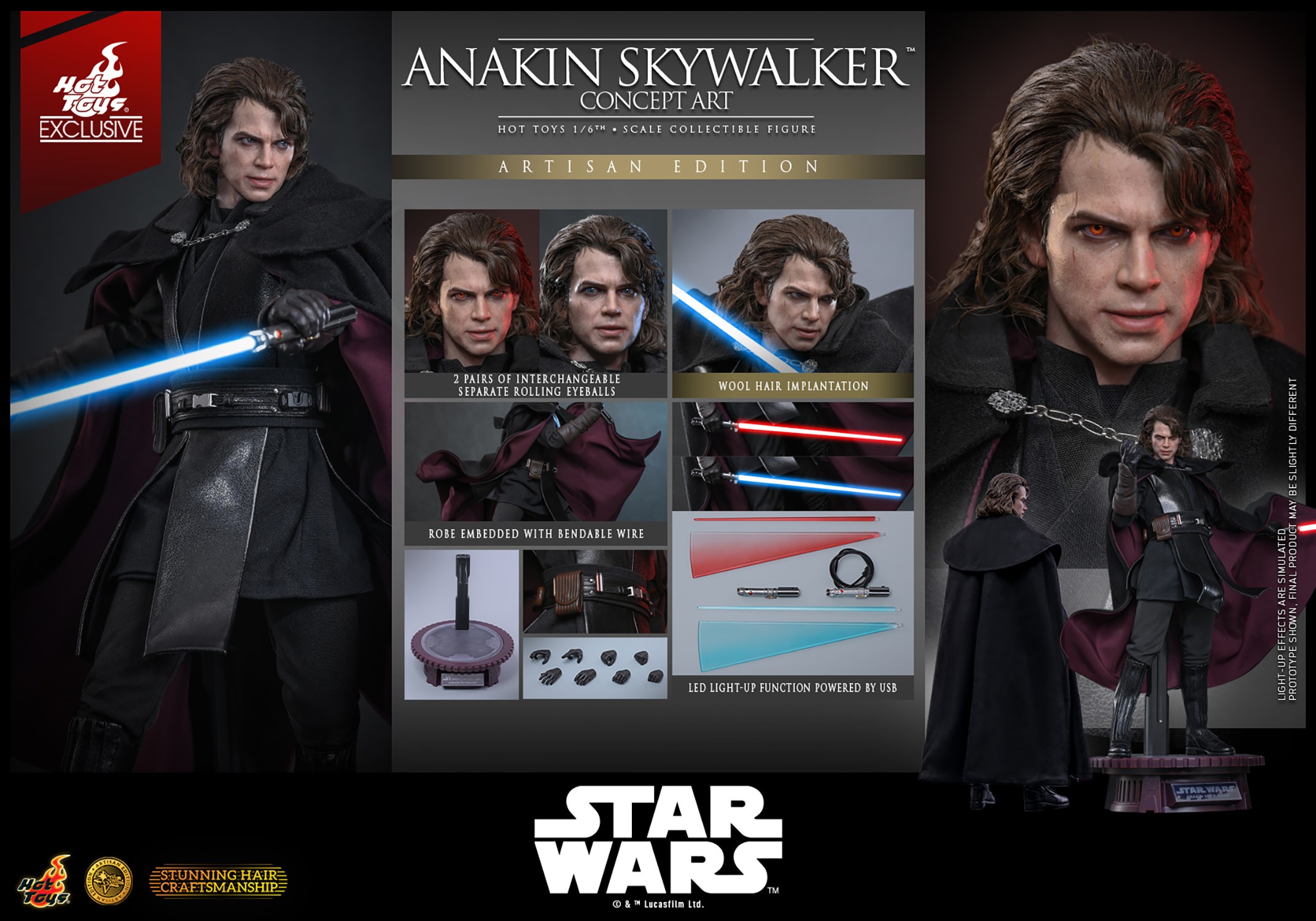 Star Wars Anakin Skywalker™ (Concept Art Version) (Artisan Edition) Sixth Scale Figure  (Prototype Shown) View 23