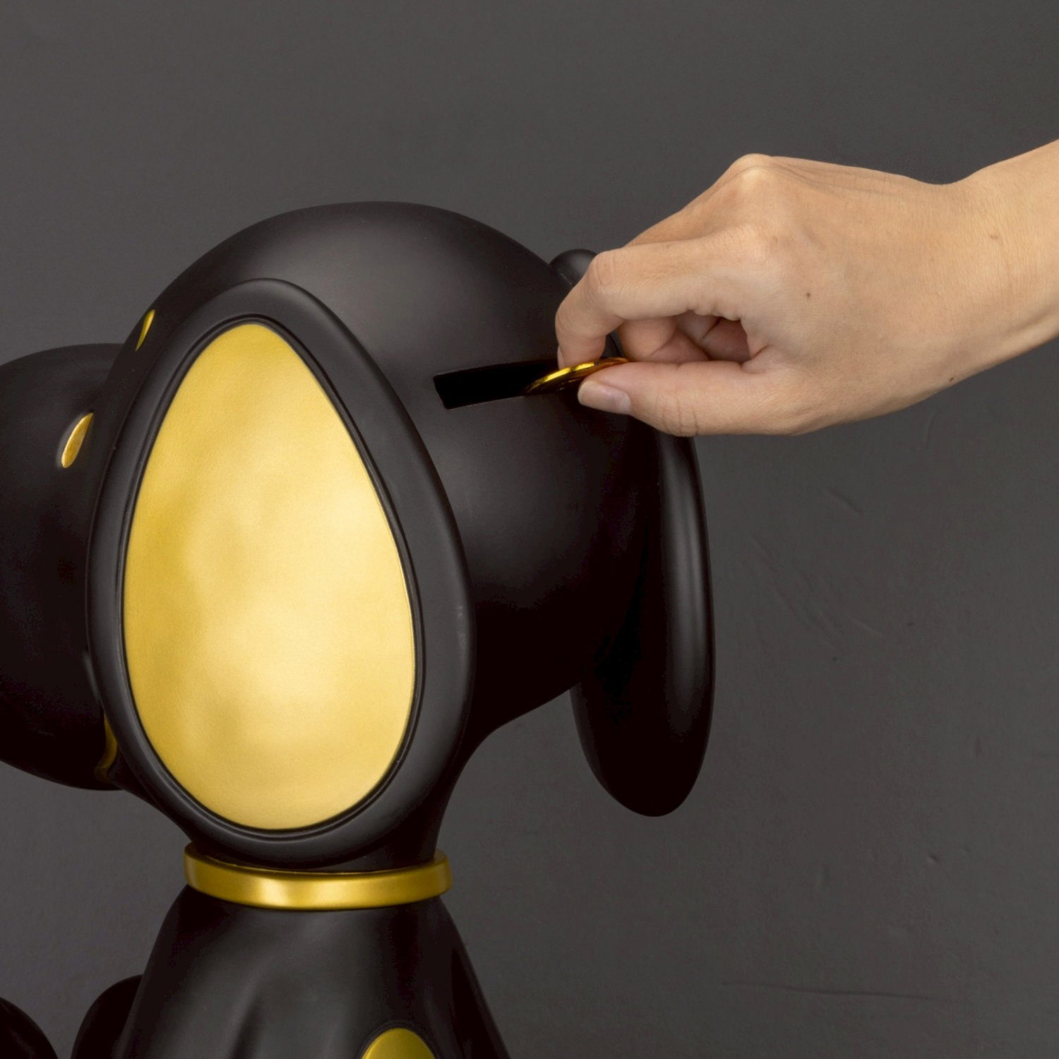 Peanuts Snoopy Piggy Bank (Black & Gold Version) Collectible Figure  (Prototype Shown) View 3