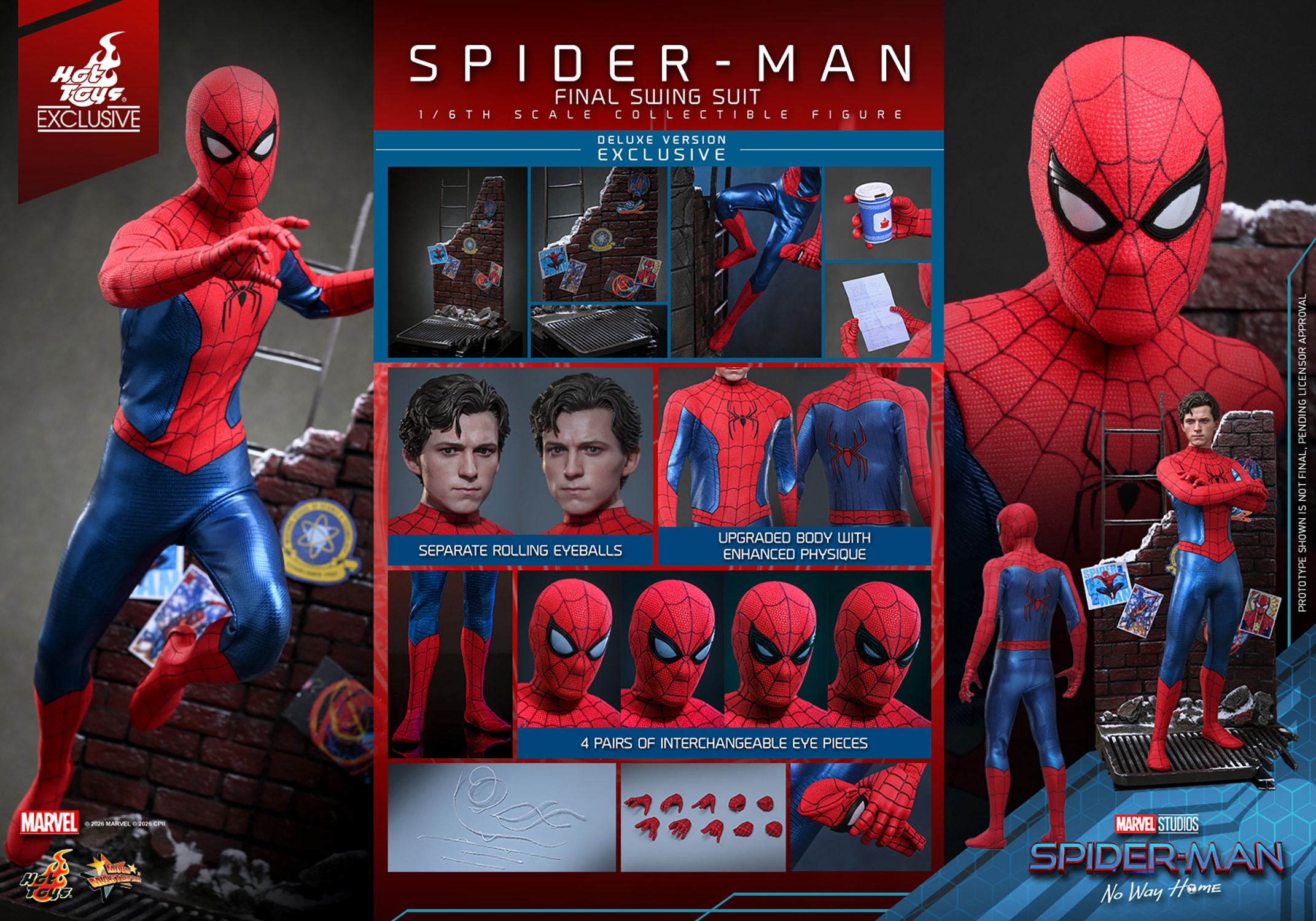Marvel Spider-Man (Final Swing Suit) (Deluxe Version) Sixth Scale Figure  Exclusive Edition (Prototype Shown) View 23