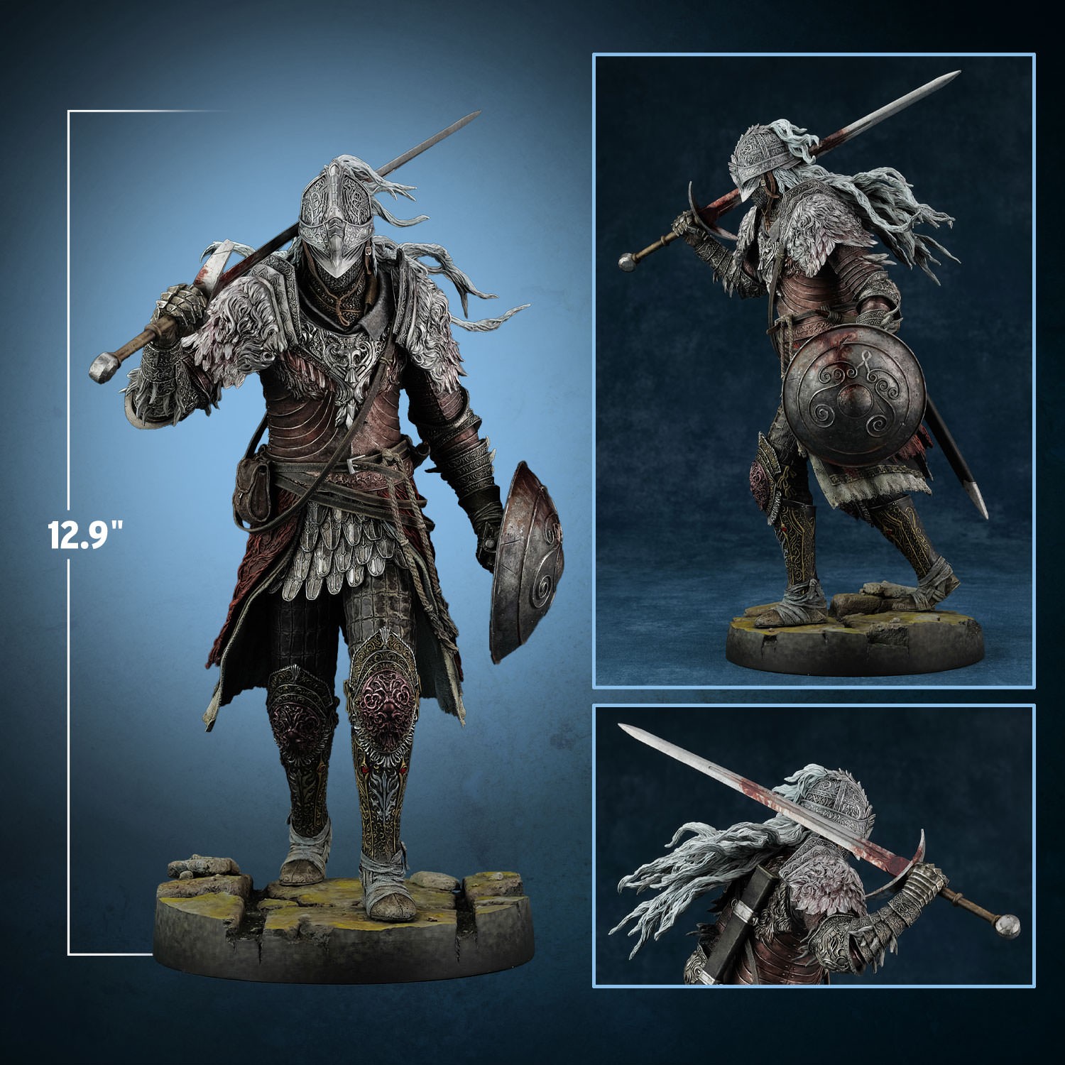 Elden Ring Raging Wolf Statues  (Prototype Shown) View 2