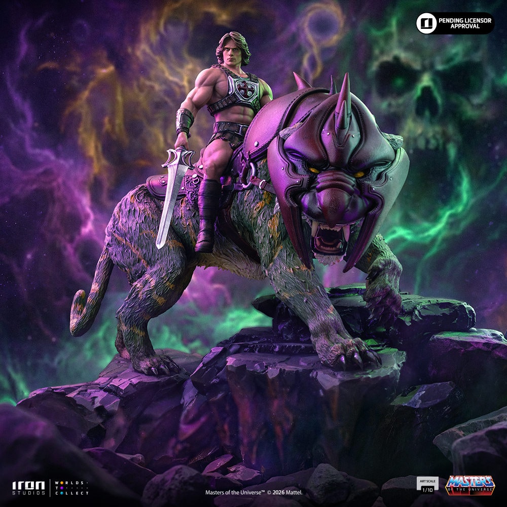 Masters of the Universe He-Man and Battle Cat Deluxe 1:10 Scale Statue  (Prototype Shown) View 1