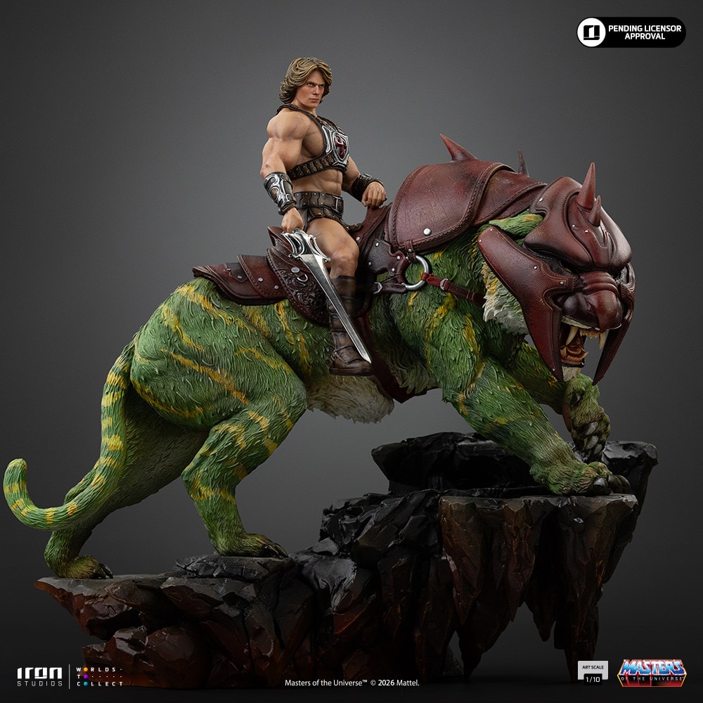 Masters of the Universe He-Man and Battle Cat Deluxe 1:10 Scale Statue  (Prototype Shown) View 3