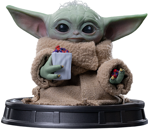 Star Wars Grogu Popcorn Time Quarter Scale Statue  (Prototype Shown) View 7