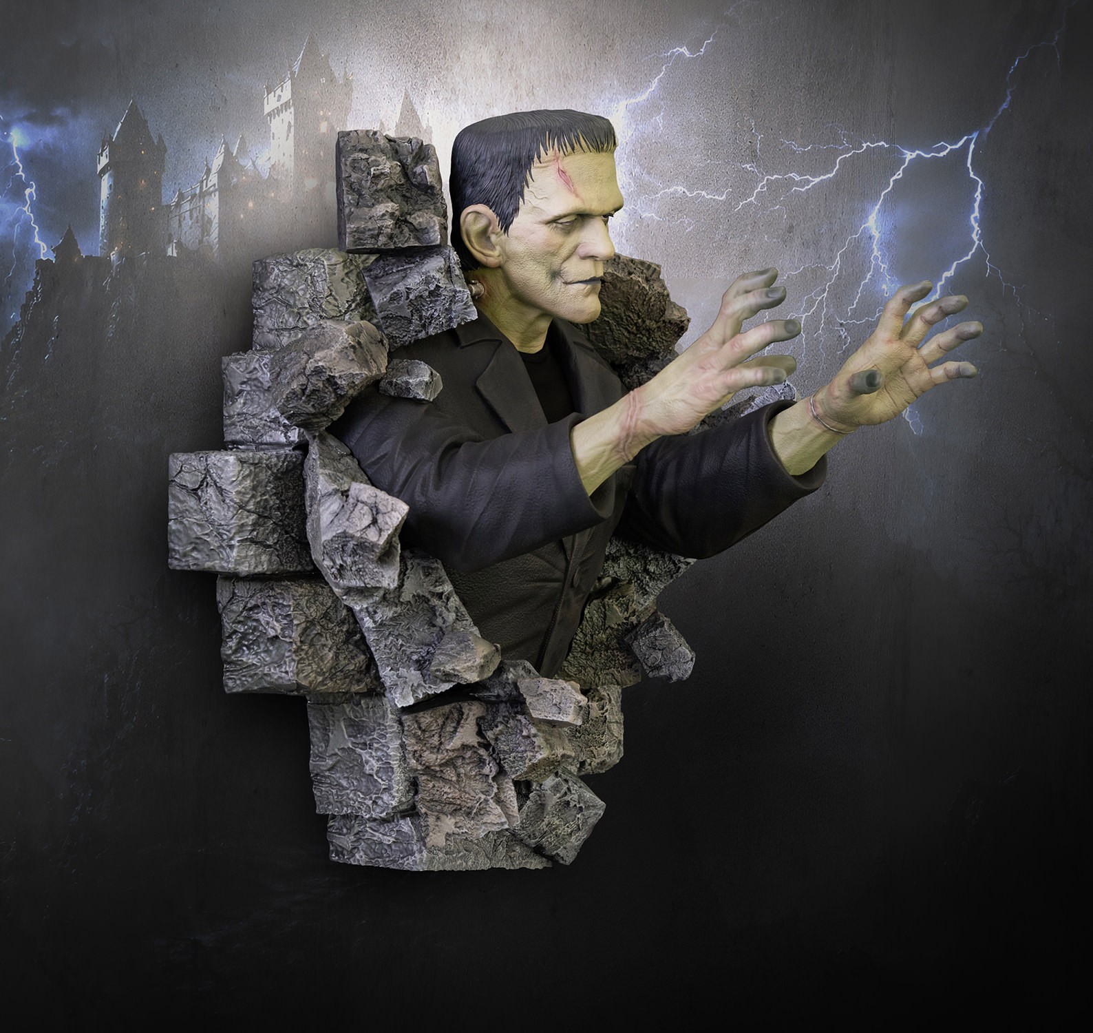 Universal Monsters Frankenstein Wall Sculpture Wall Decor  (Prototype Shown) View 3