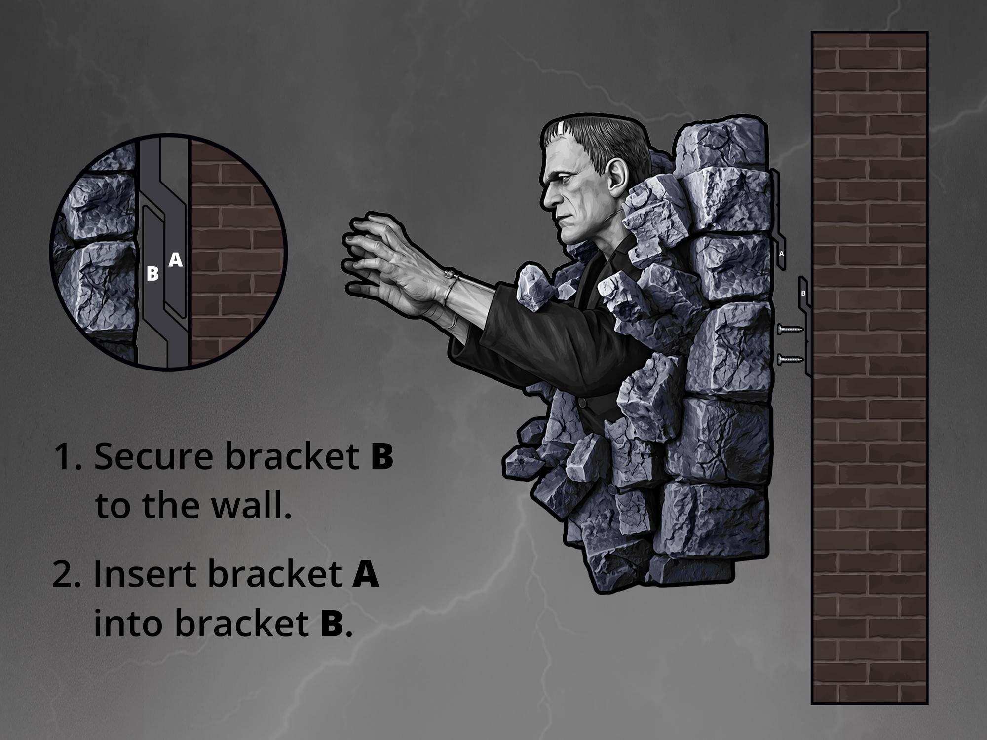 Universal Monsters Frankenstein Wall Sculpture (Classic Horror Edition) Wall Decor  (Prototype Shown) View 11