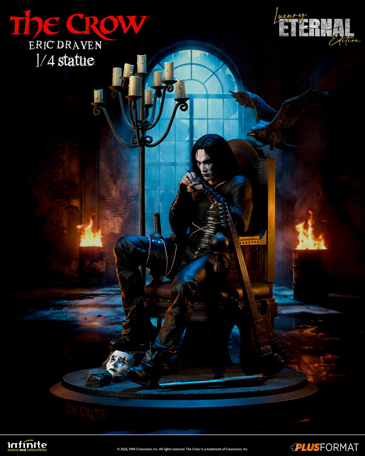 The Crow Eric Draven (Luxury Eternal Edition) Quarter Scale Statue  (Prototype Shown) View 8
