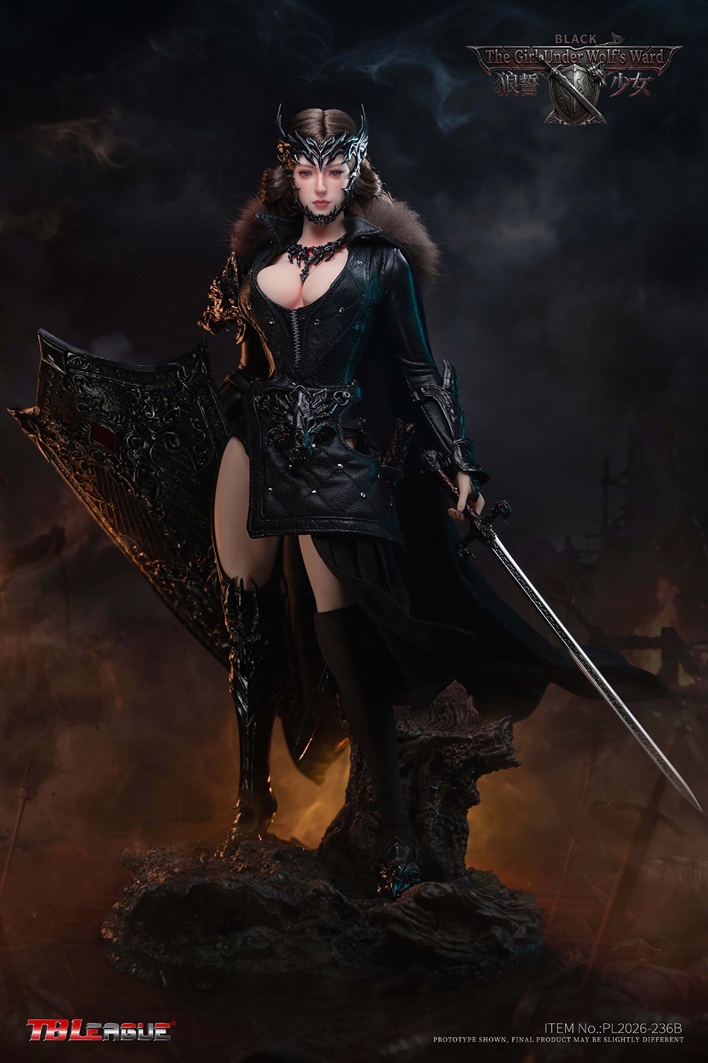 TBLeague The Girl Under Wolf’s Ward (Black) Sixth Scale Figure  (Prototype Shown) View 7