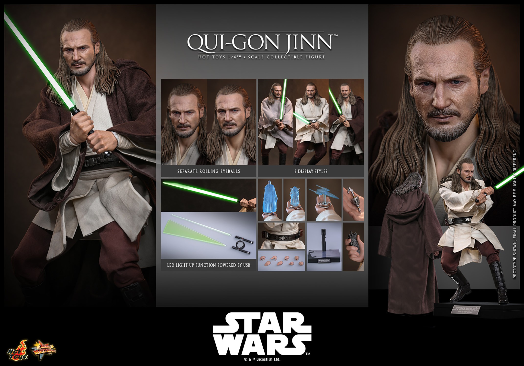 Star Wars Qui-Gon Jinn™ Sixth Scale Figure  Collector Edition (Prototype Shown) View 22