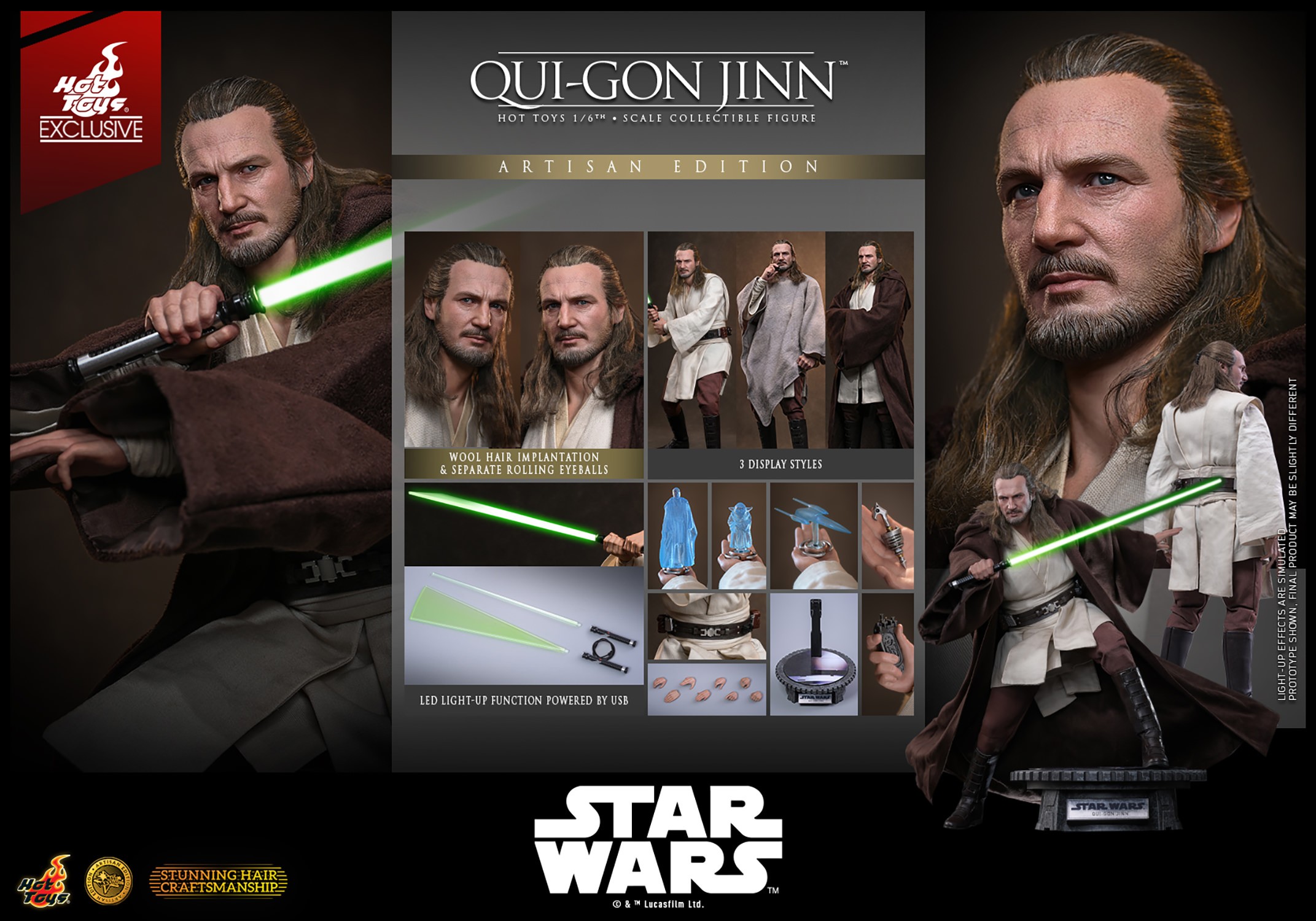Star Wars Qui-Gon Jinn™ (Artisan Edition) Sixth Scale Figure  (Prototype Shown) View 21