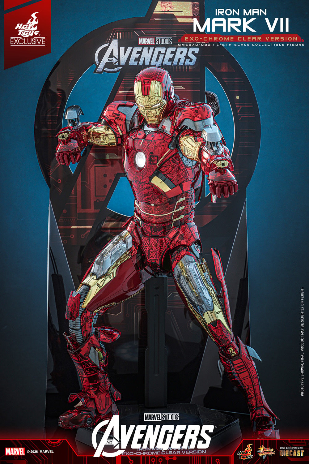 Marvel Iron Man Mark VII (Exo-Chrome Clear Version) Sixth Scale Figure  (Prototype Shown) View 4