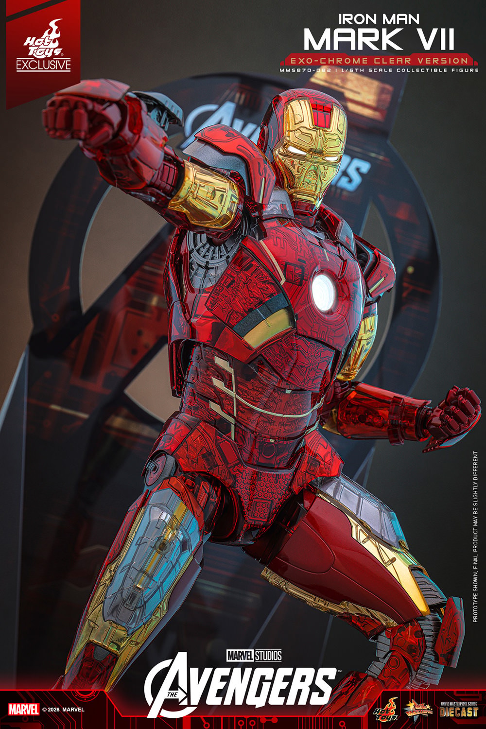 Marvel Iron Man Mark VII (Exo-Chrome Clear Version) Sixth Scale Figure  (Prototype Shown) View 6