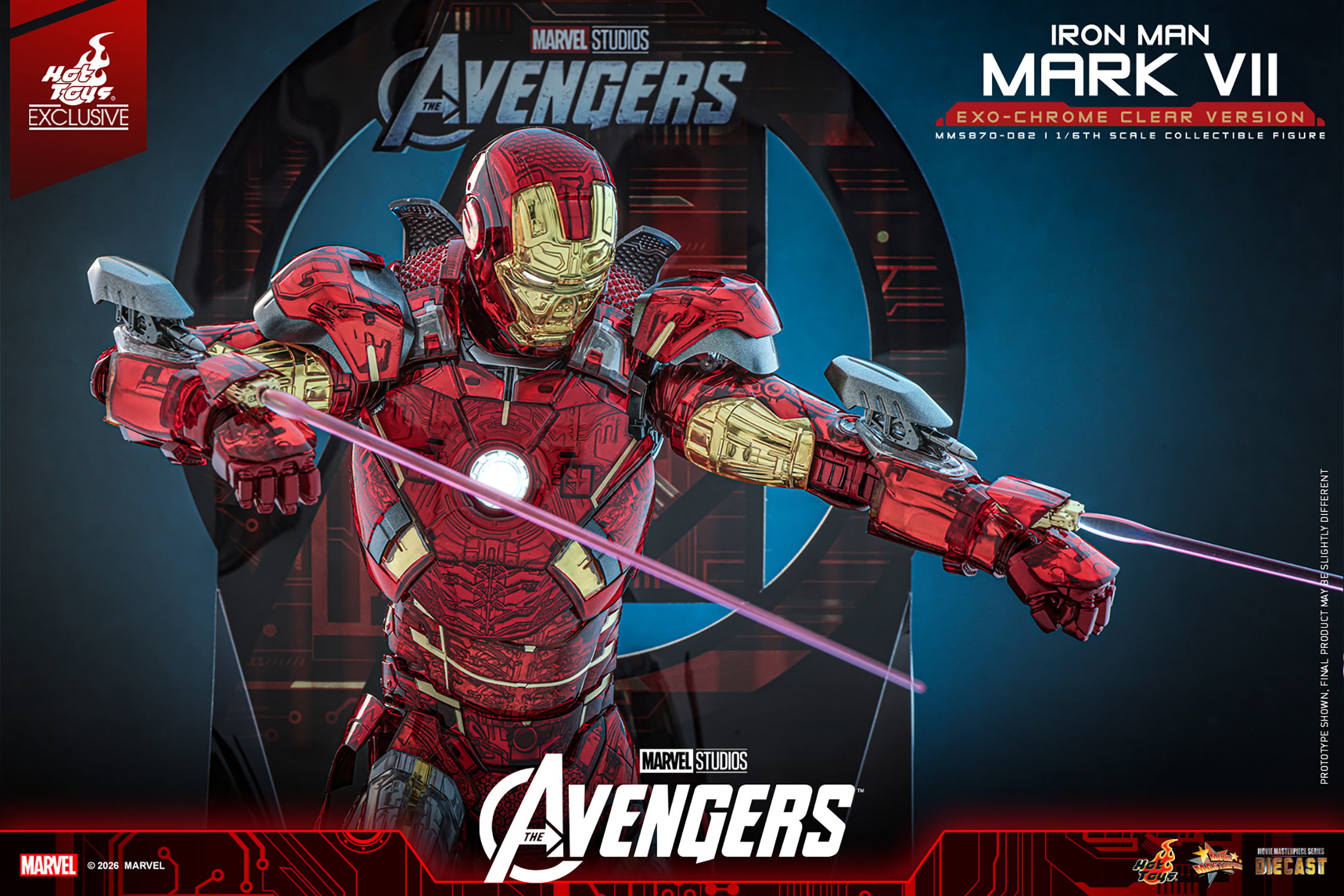 Marvel Iron Man Mark VII (Exo-Chrome Clear Version) Sixth Scale Figure  (Prototype Shown) View 7