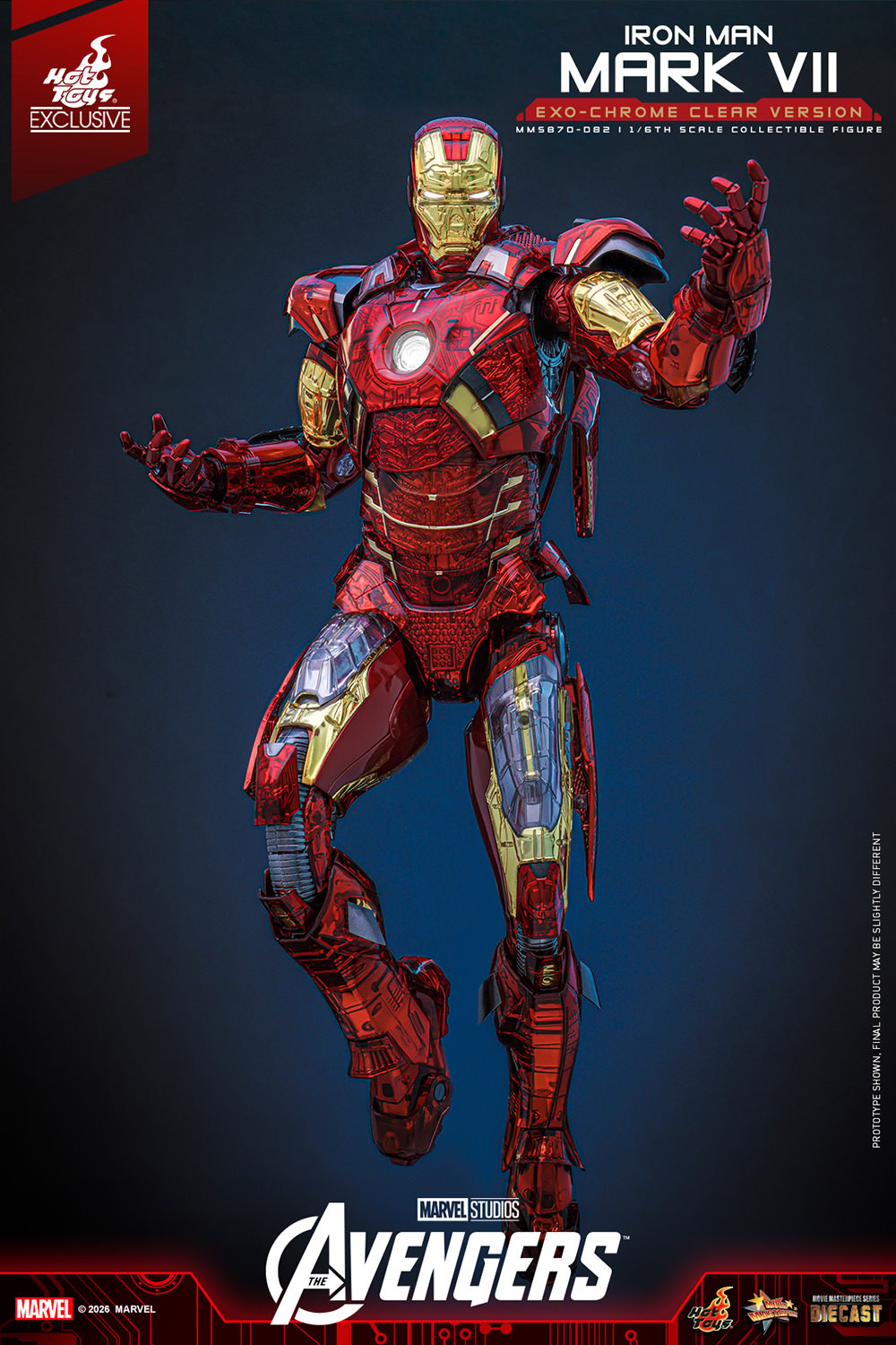 Marvel Iron Man Mark VII (Exo-Chrome Clear Version) Sixth Scale Figure  (Prototype Shown) View 10