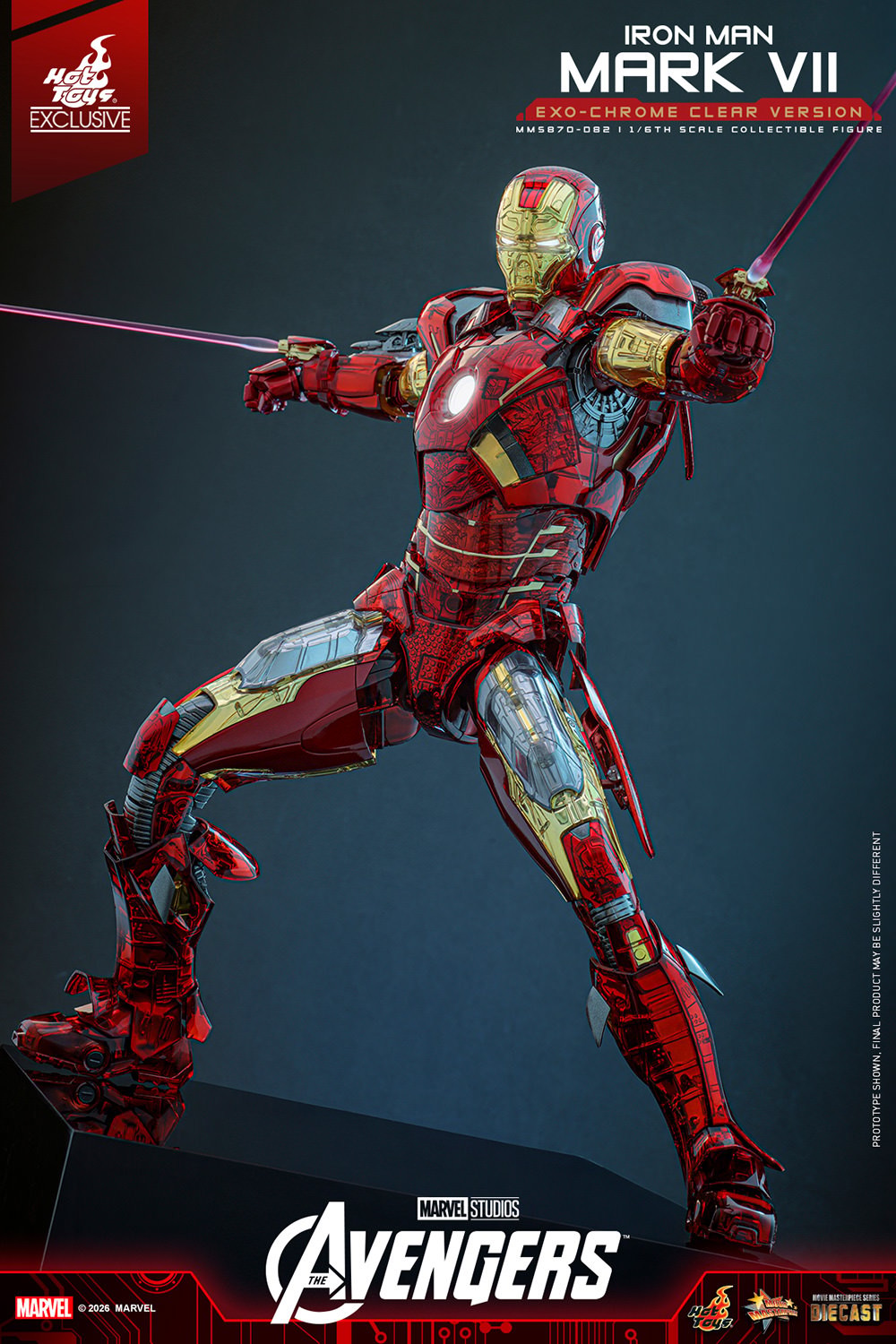 Marvel Iron Man Mark VII (Exo-Chrome Clear Version) Sixth Scale Figure  (Prototype Shown) View 11