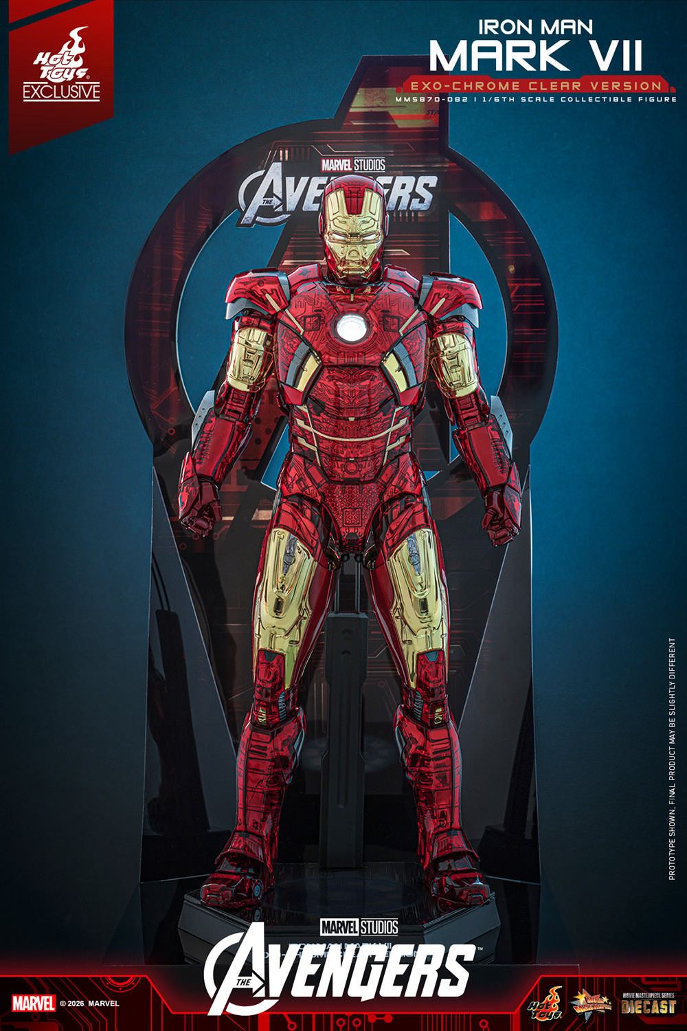 Marvel Iron Man Mark VII (Exo-Chrome Clear Version) Sixth Scale Figure  (Prototype Shown) View 12