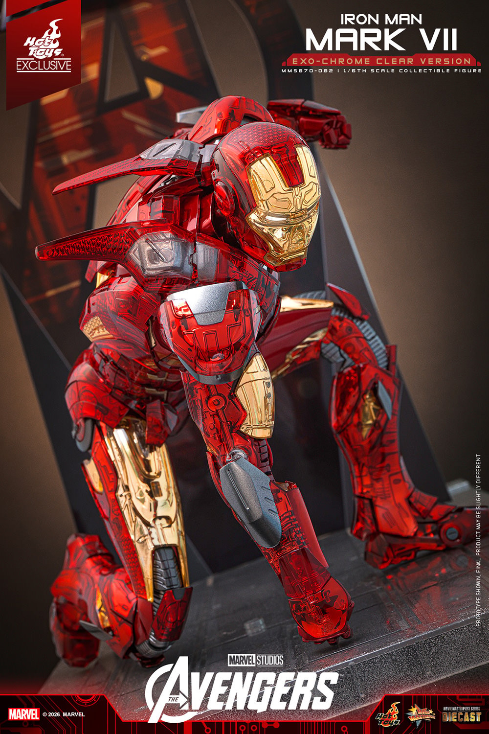 Marvel Iron Man Mark VII (Exo-Chrome Clear Version) Sixth Scale Figure  (Prototype Shown) View 14