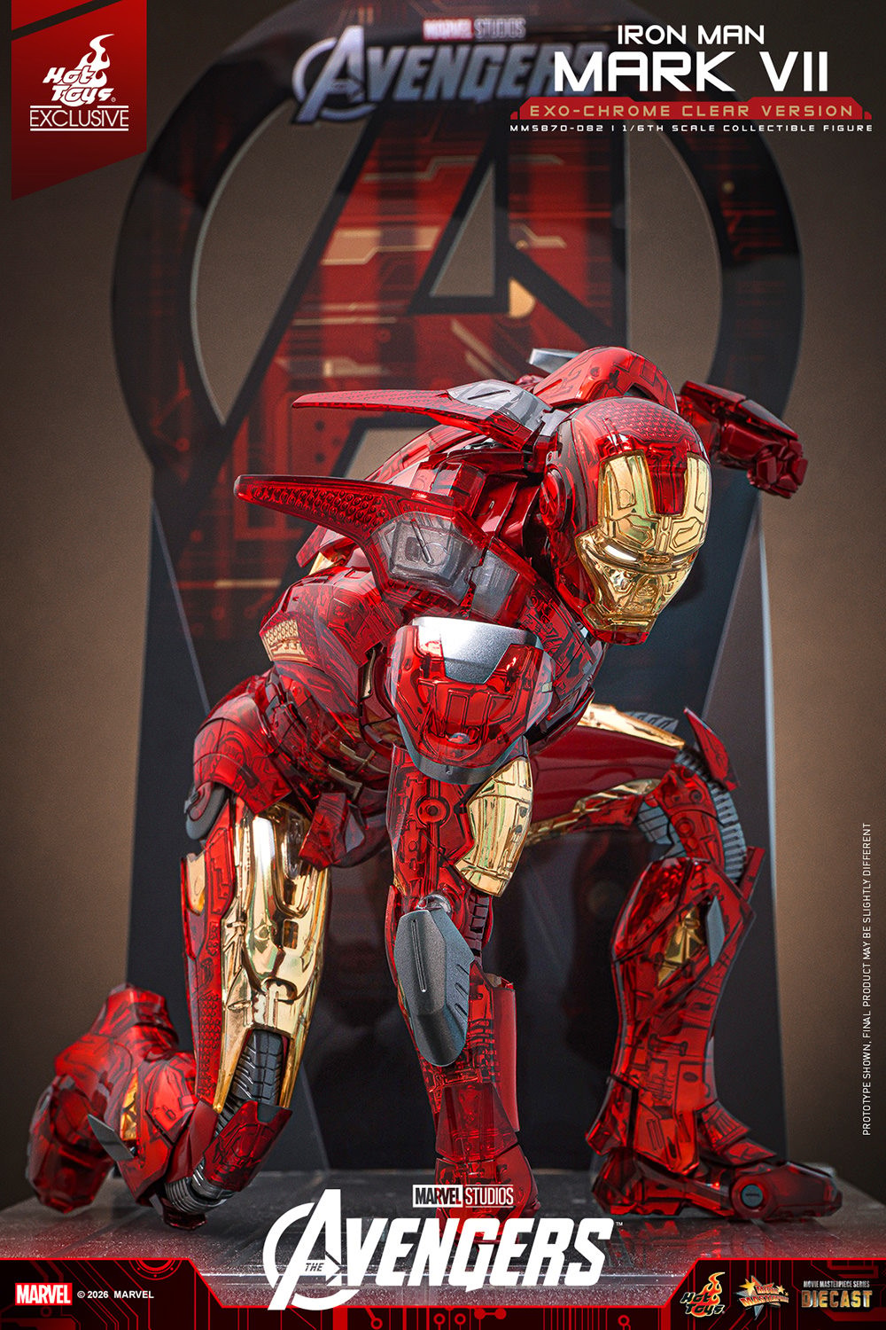 Marvel Iron Man Mark VII (Exo-Chrome Clear Version) Sixth Scale Figure  (Prototype Shown) View 15