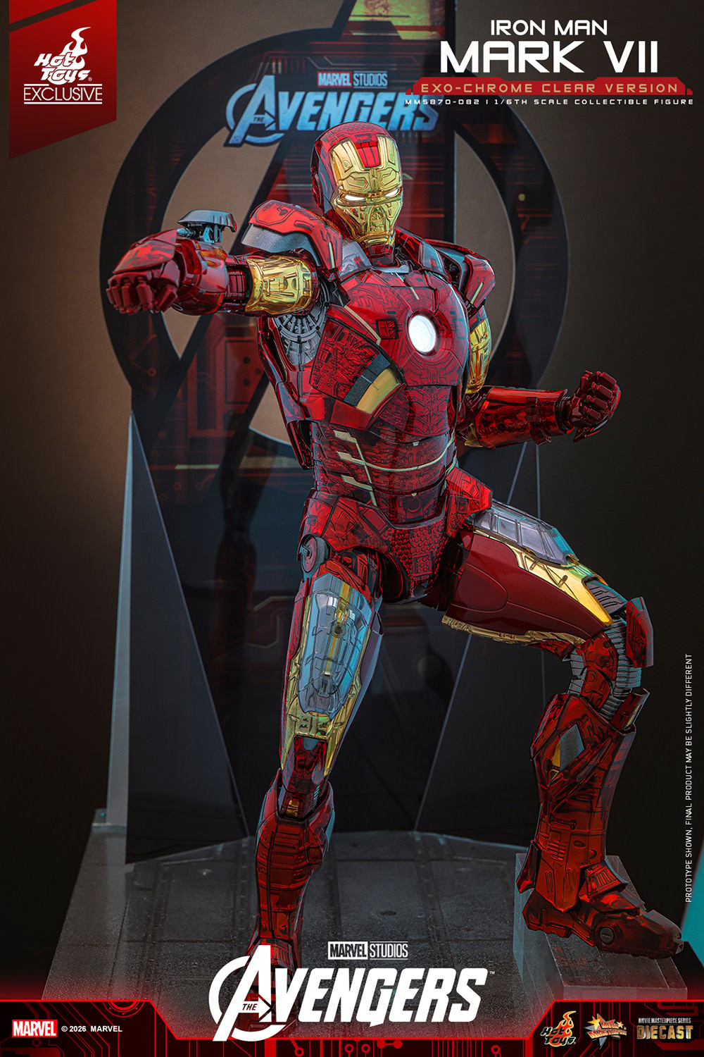 Marvel Iron Man Mark VII (Exo-Chrome Clear Version) Sixth Scale Figure  (Prototype Shown) View 16