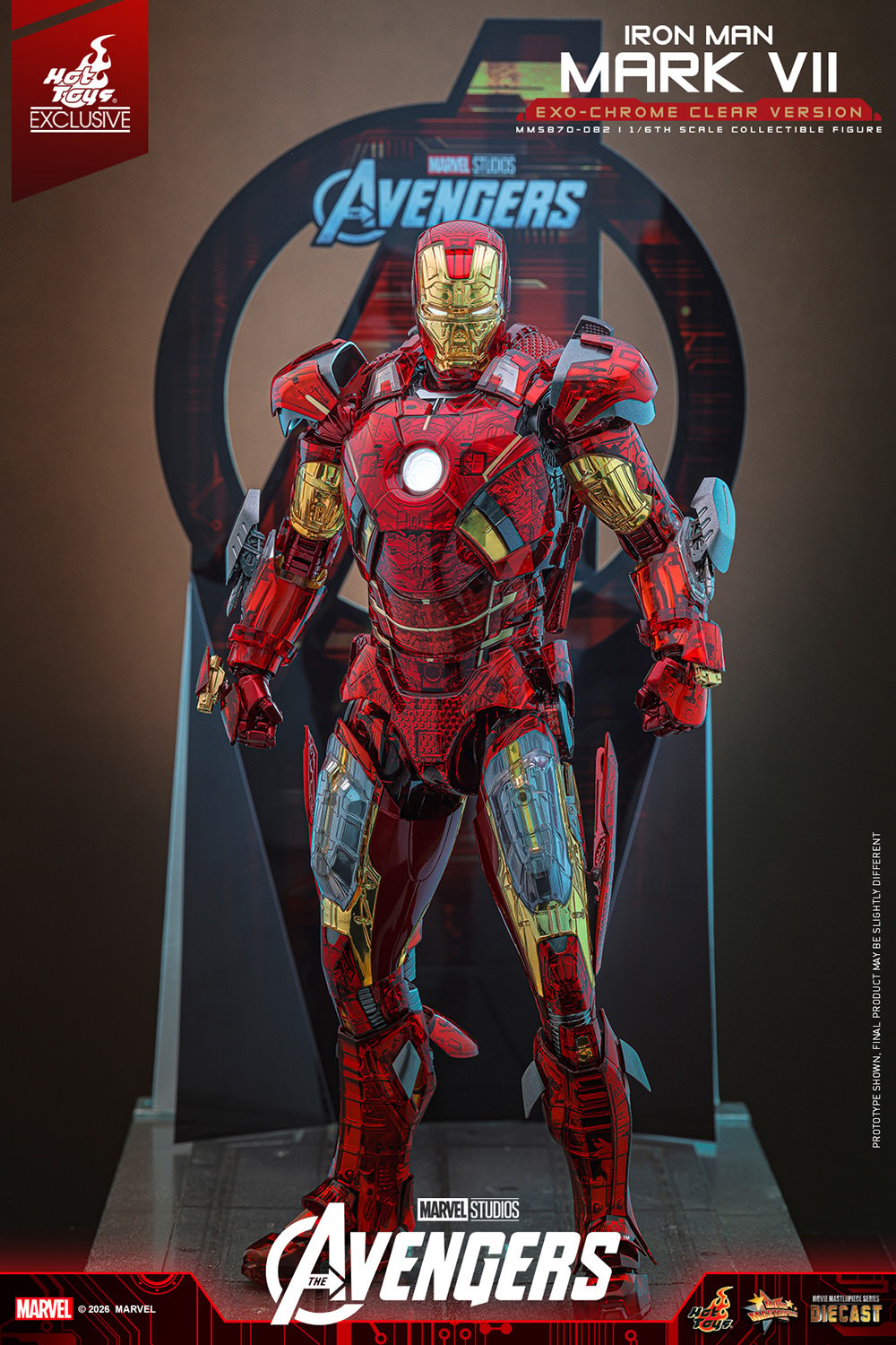 Marvel Iron Man Mark VII (Exo-Chrome Clear Version) Sixth Scale Figure  (Prototype Shown) View 17