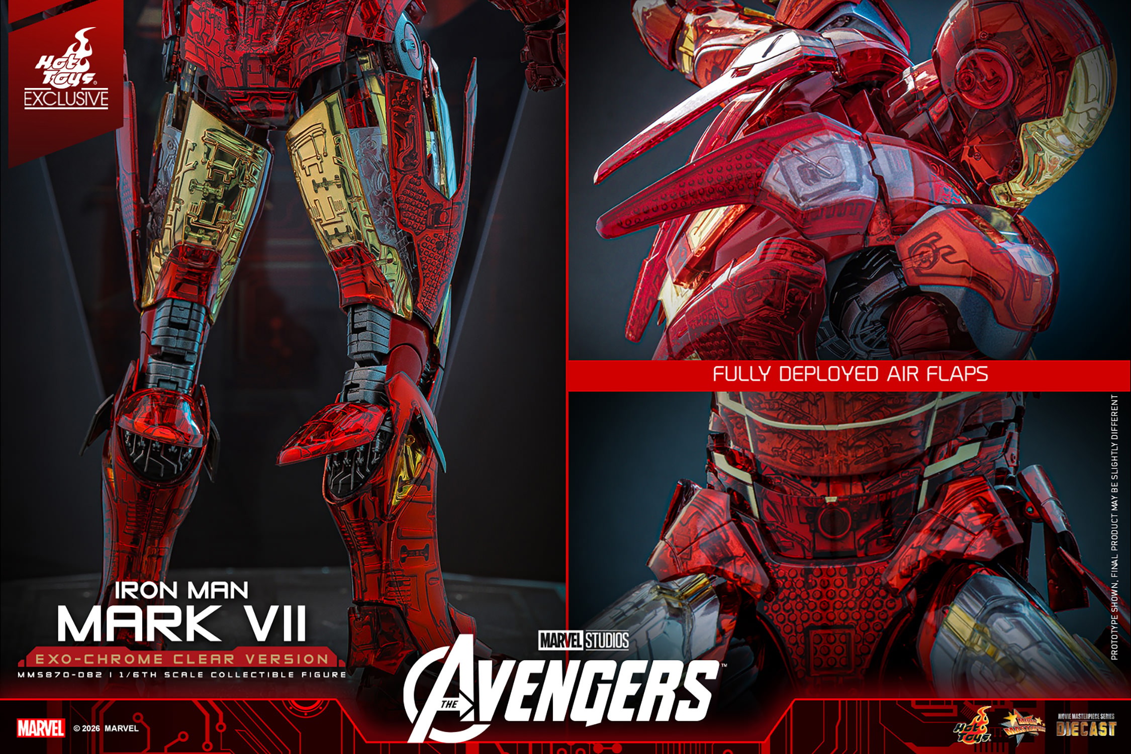 Marvel Iron Man Mark VII (Exo-Chrome Clear Version) Sixth Scale Figure  (Prototype Shown) View 20