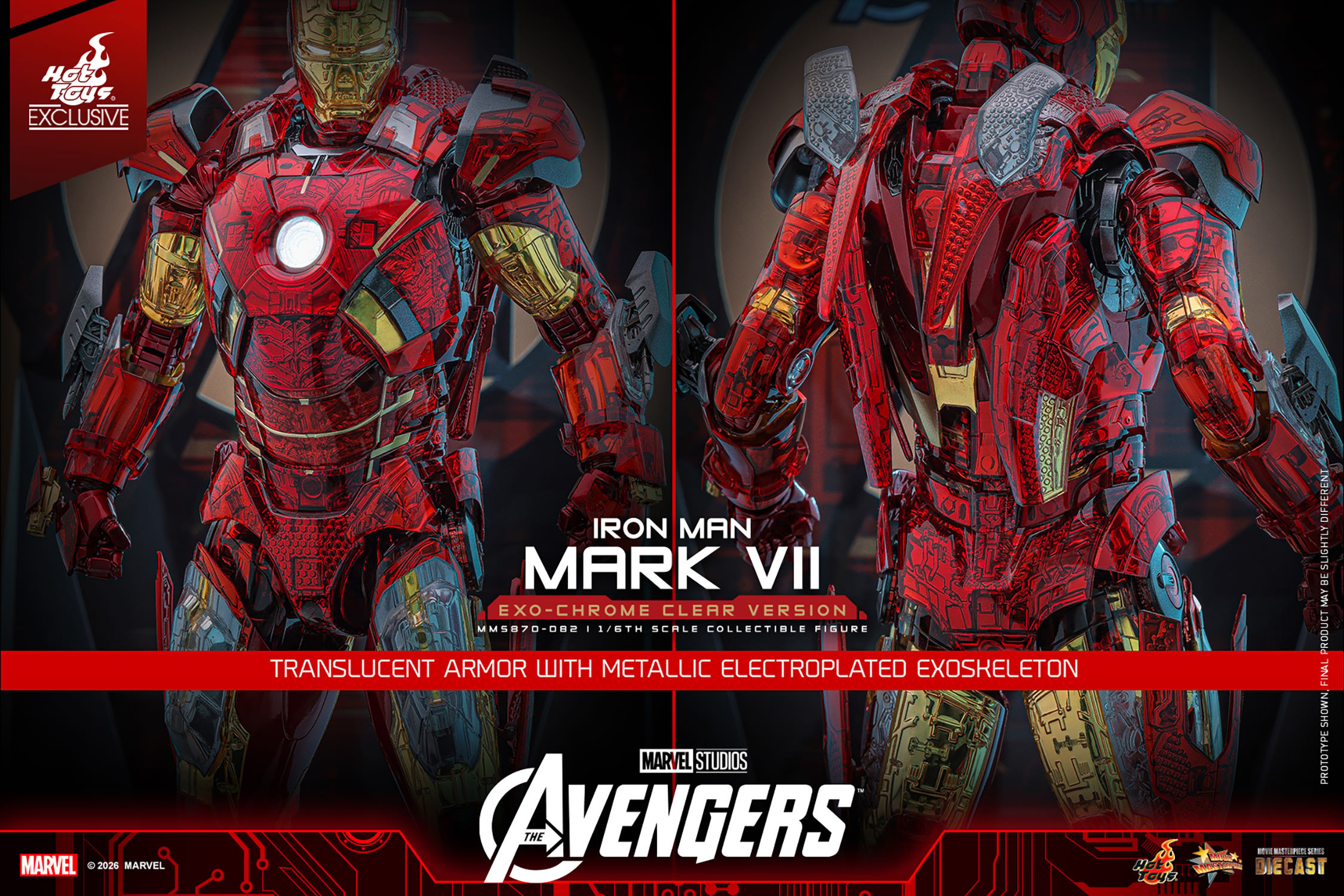 Marvel Iron Man Mark VII (Exo-Chrome Clear Version) Sixth Scale Figure  (Prototype Shown) View 21