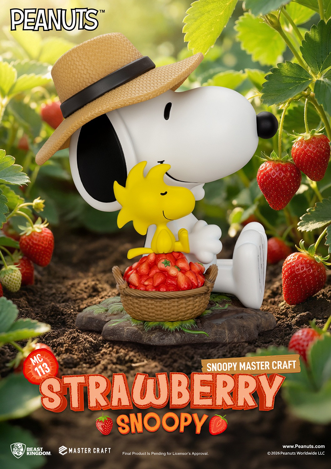 Peanuts Strawberry Snoopy Statues  (Prototype Shown) View 3