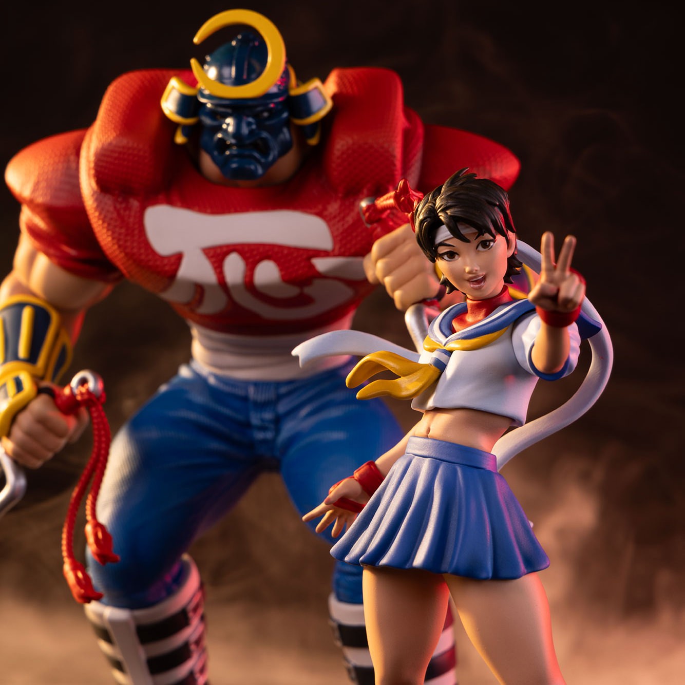 Street Fighter Sakura and Sodom 1:10 Scale Statue  (Prototype Shown) View 1