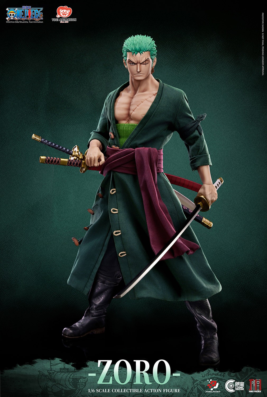 One Piece Roronoa Zoro (Deluxe Version) Sixth Scale Figure  (Prototype Shown) View 9