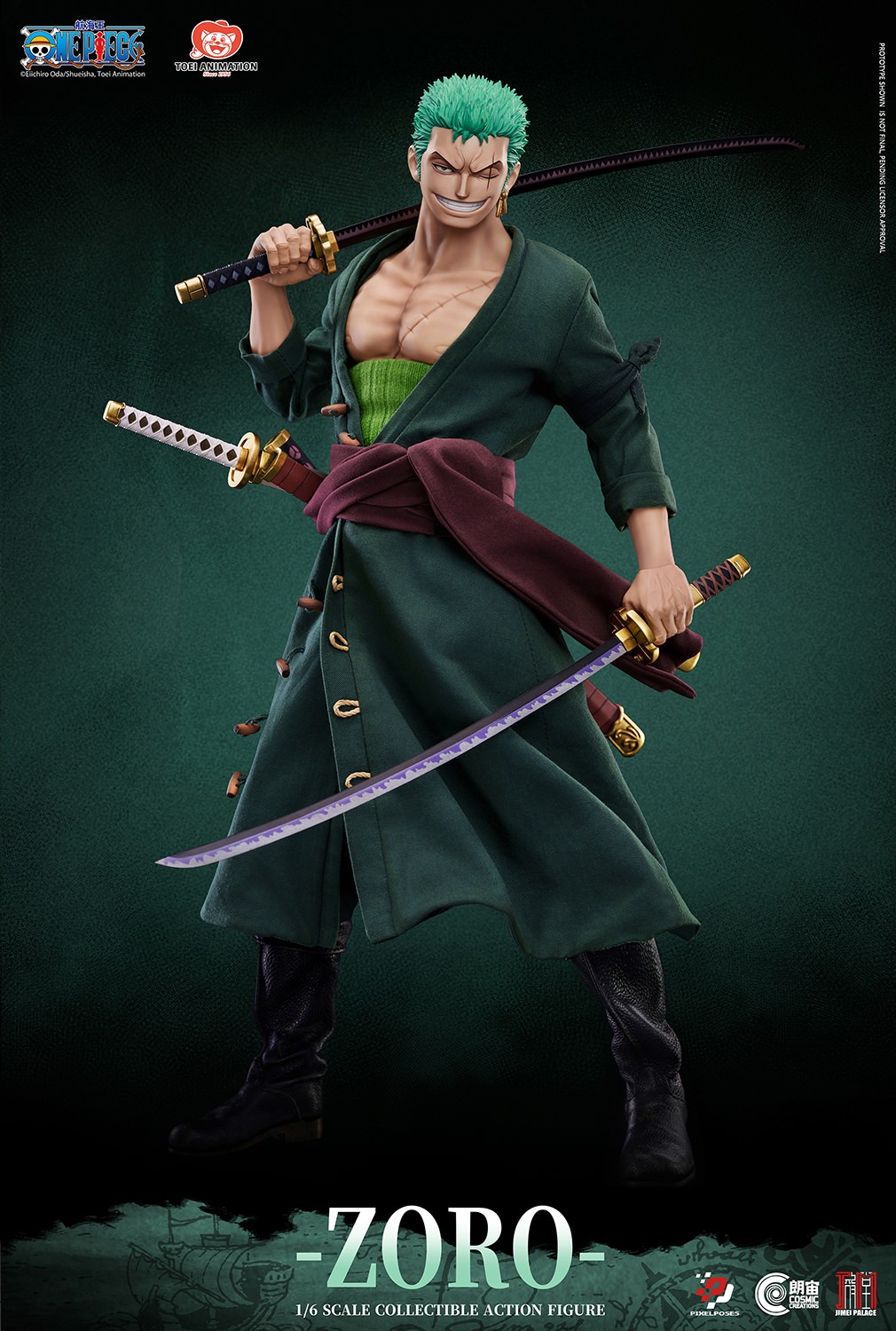 One Piece Roronoa Zoro (Deluxe Version) Sixth Scale Figure  (Prototype Shown) View 10