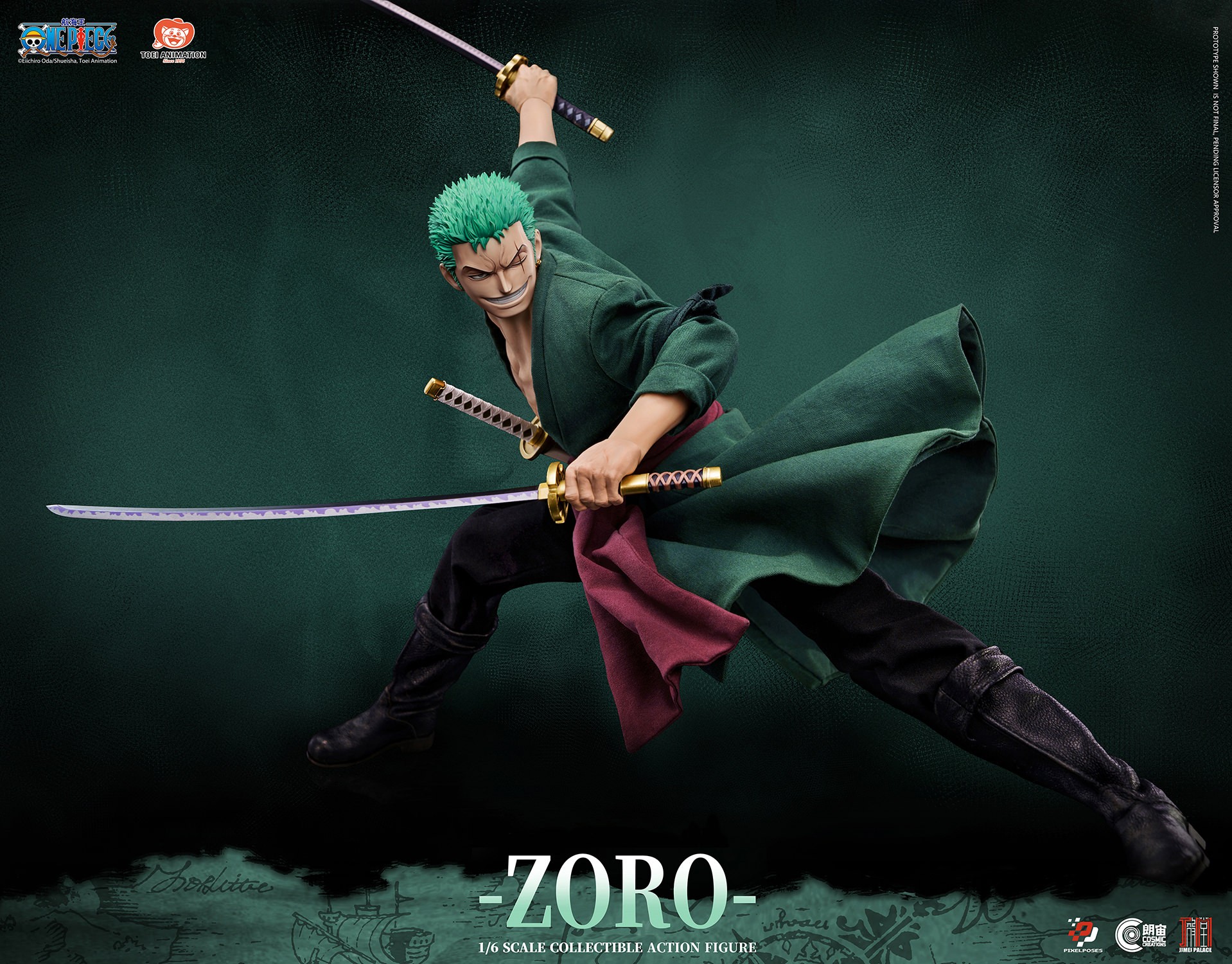One Piece Roronoa Zoro (Deluxe Version) Sixth Scale Figure  (Prototype Shown) View 12