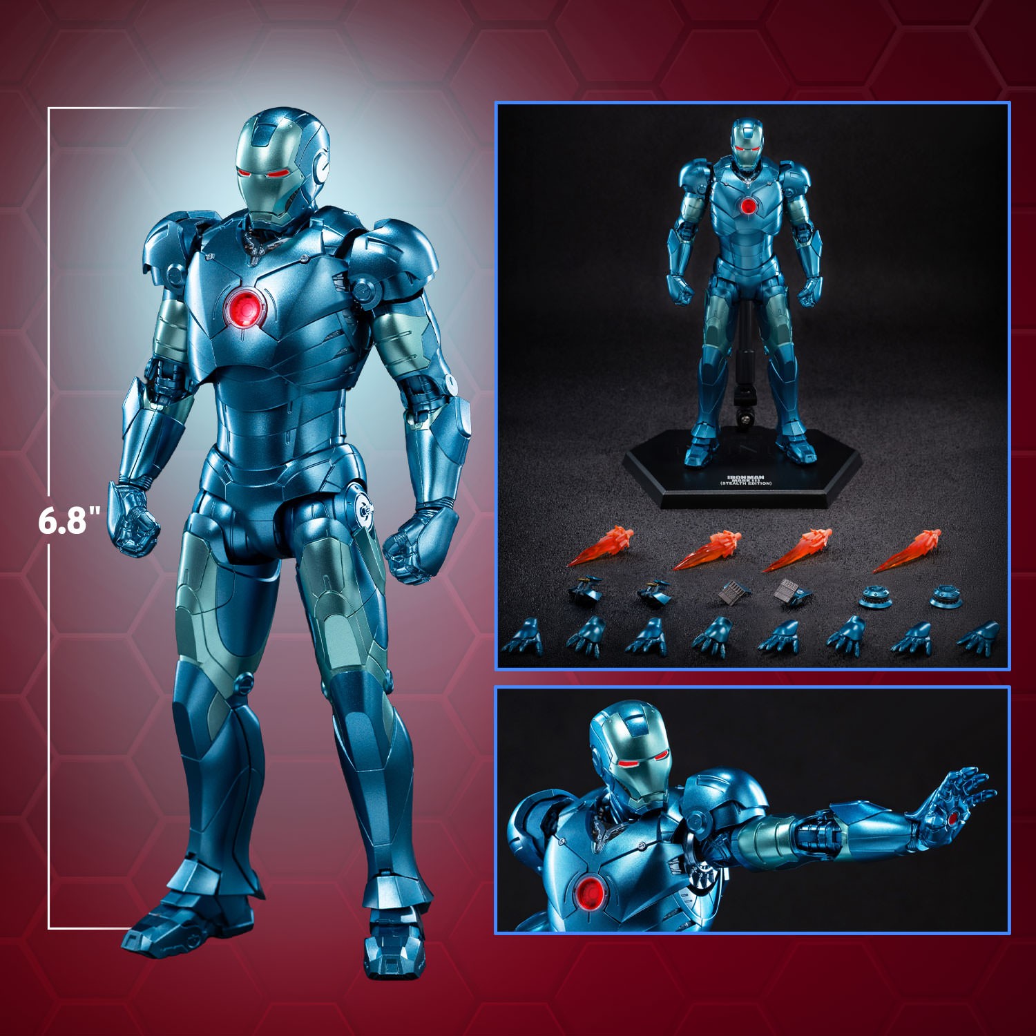 Marvel DLX Iron Man Mark 3 (Stealth Edition) Action Figure  (Prototype Shown) View 2