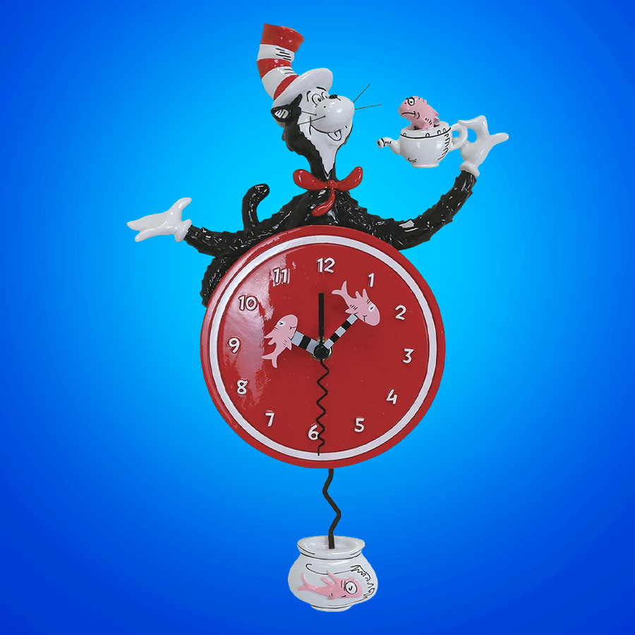 Dr. Seuss Cat in the Hat Wall Clock Figurine  (Prototype Shown) View 1
