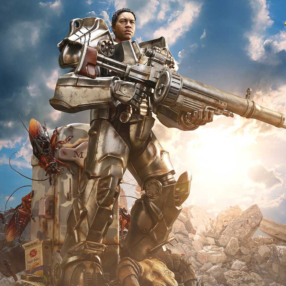 Fallout Maximus Power Armor (Deluxe Version) Quarter Scale Statue  (Prototype Shown) View 1
