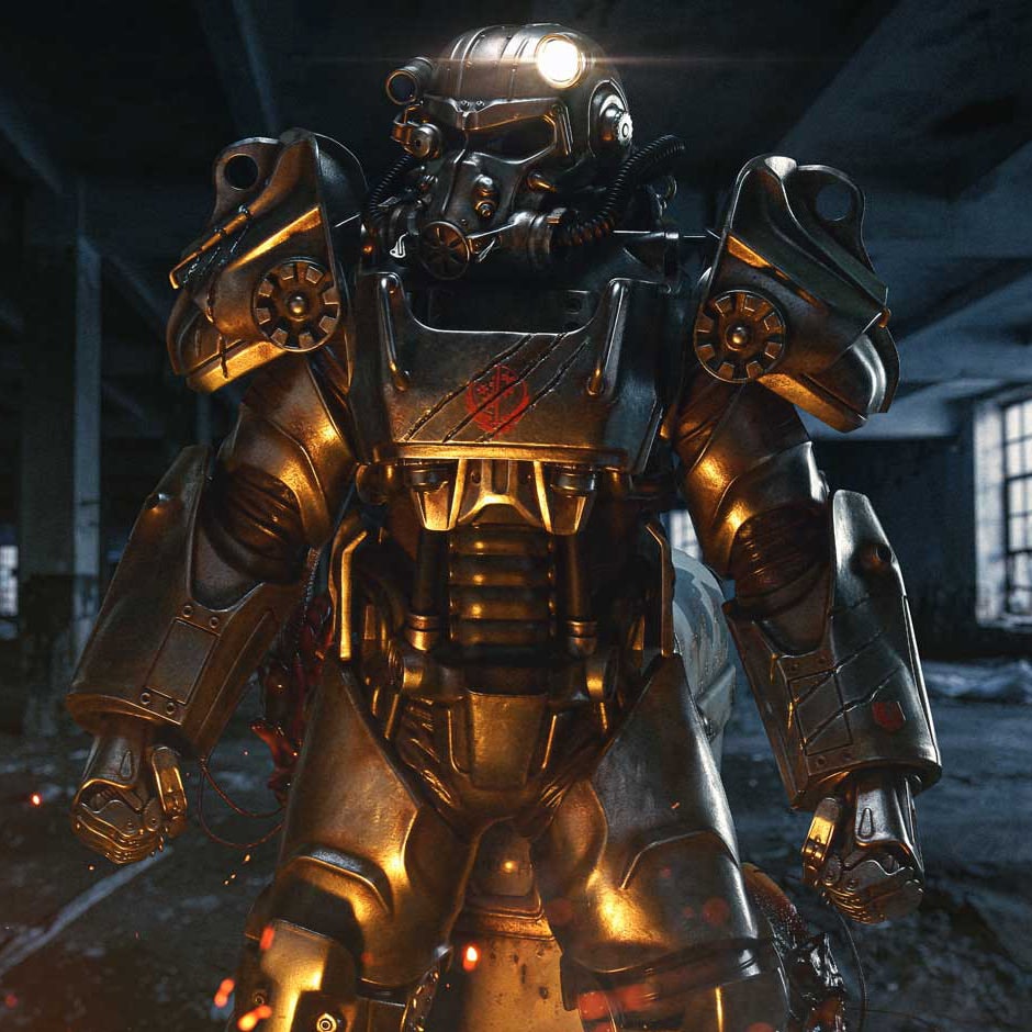 Fallout Maximus Power Armor (Deluxe Bonus Version) Quarter Scale Statue  (Prototype Shown) View 3