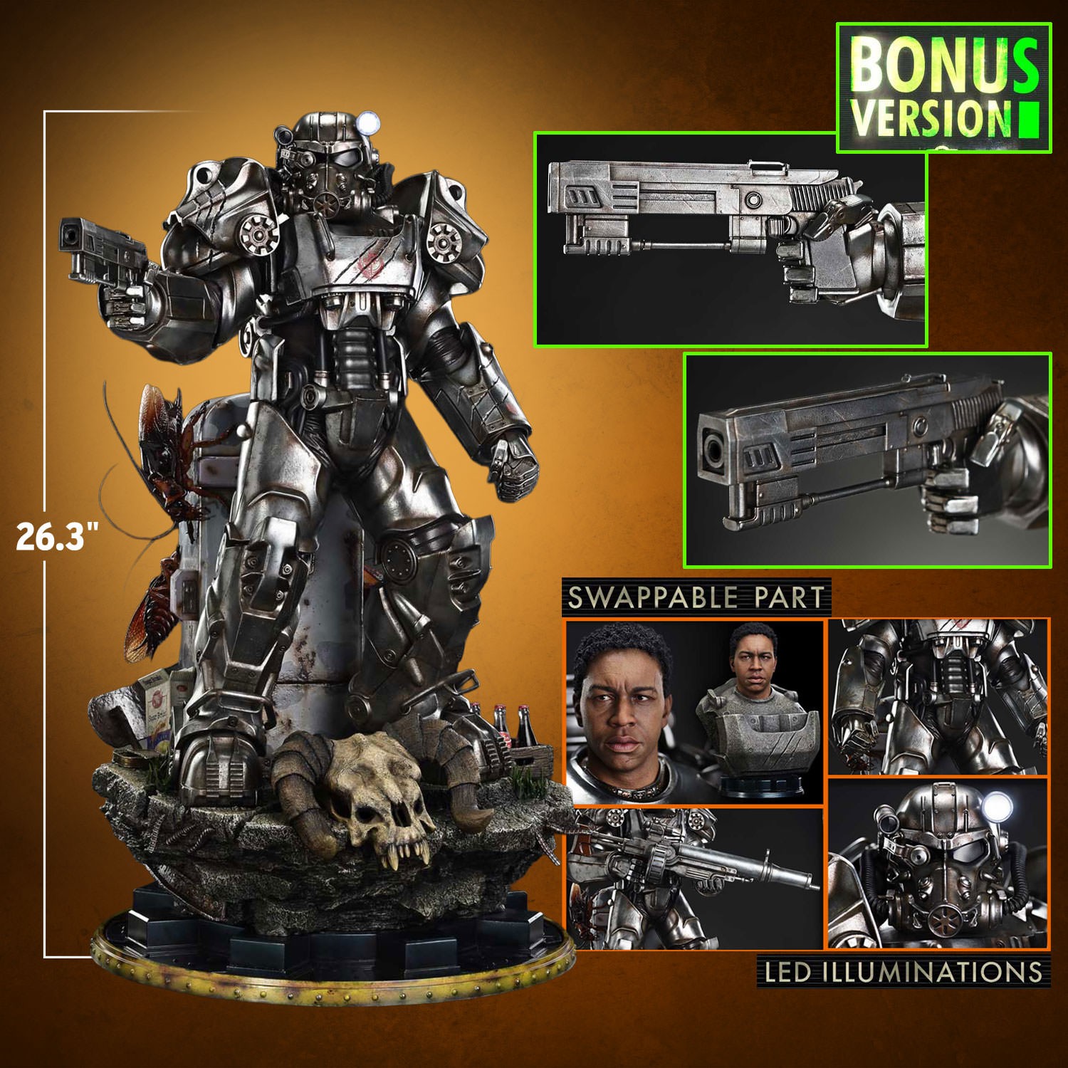 Fallout Maximus Power Armor (Deluxe Bonus Version) Quarter Scale Statue  (Prototype Shown) View 2