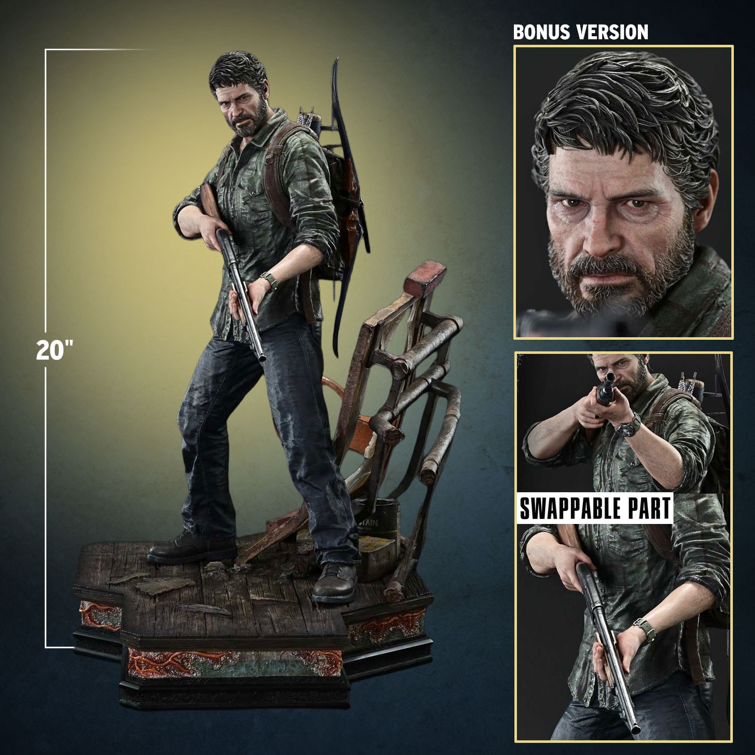 The Last of Us Joel (Bonus Version) Quarter Scale Statue  (Prototype Shown) View 2