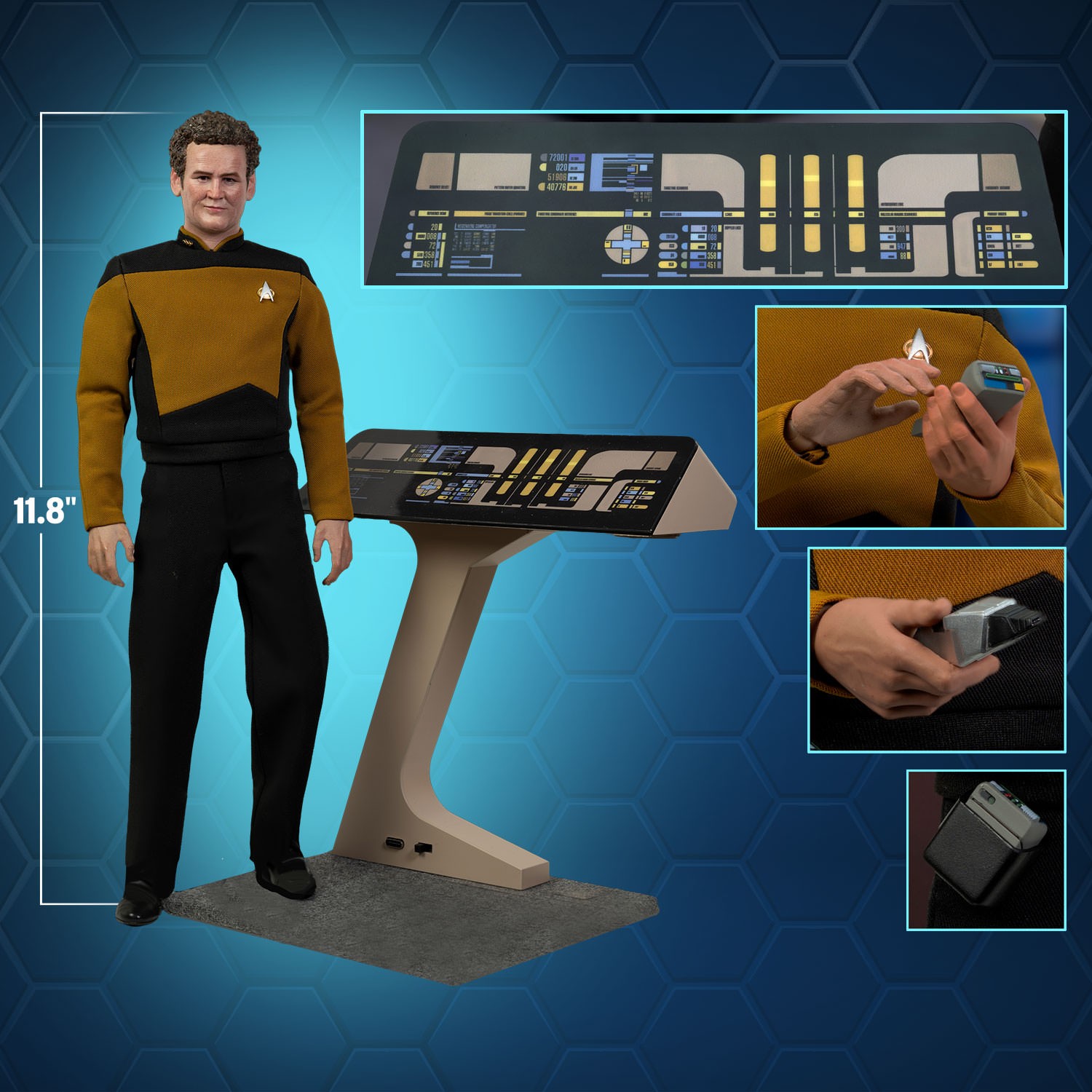 Star Trek Transporter Chief Miles O'Brien with Transporter Console Sixth Scale Figure Set  (Prototype Shown) View 2