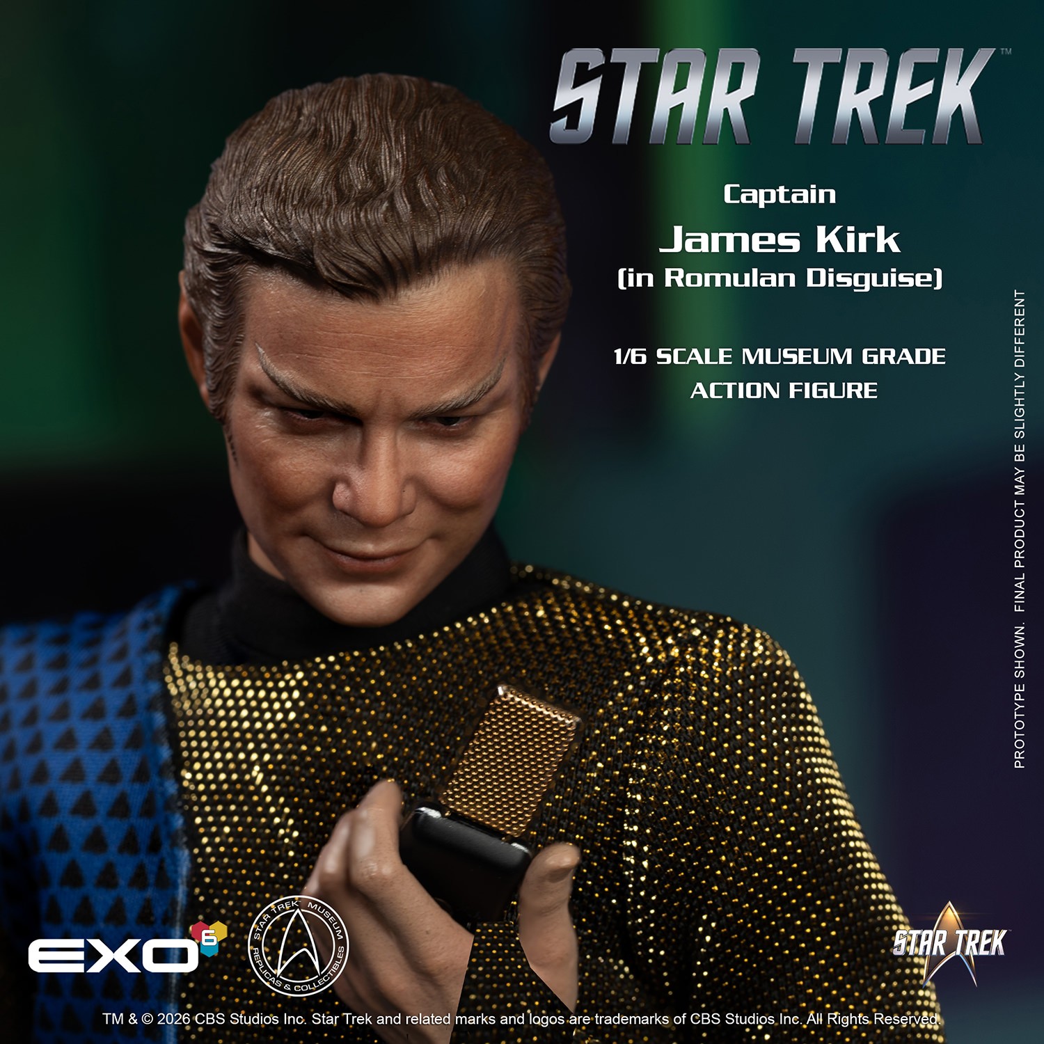 Star Trek Captain James T. Kirk (Romulan Disguise) Sixth Scale Figure  (Prototype Shown) View 4