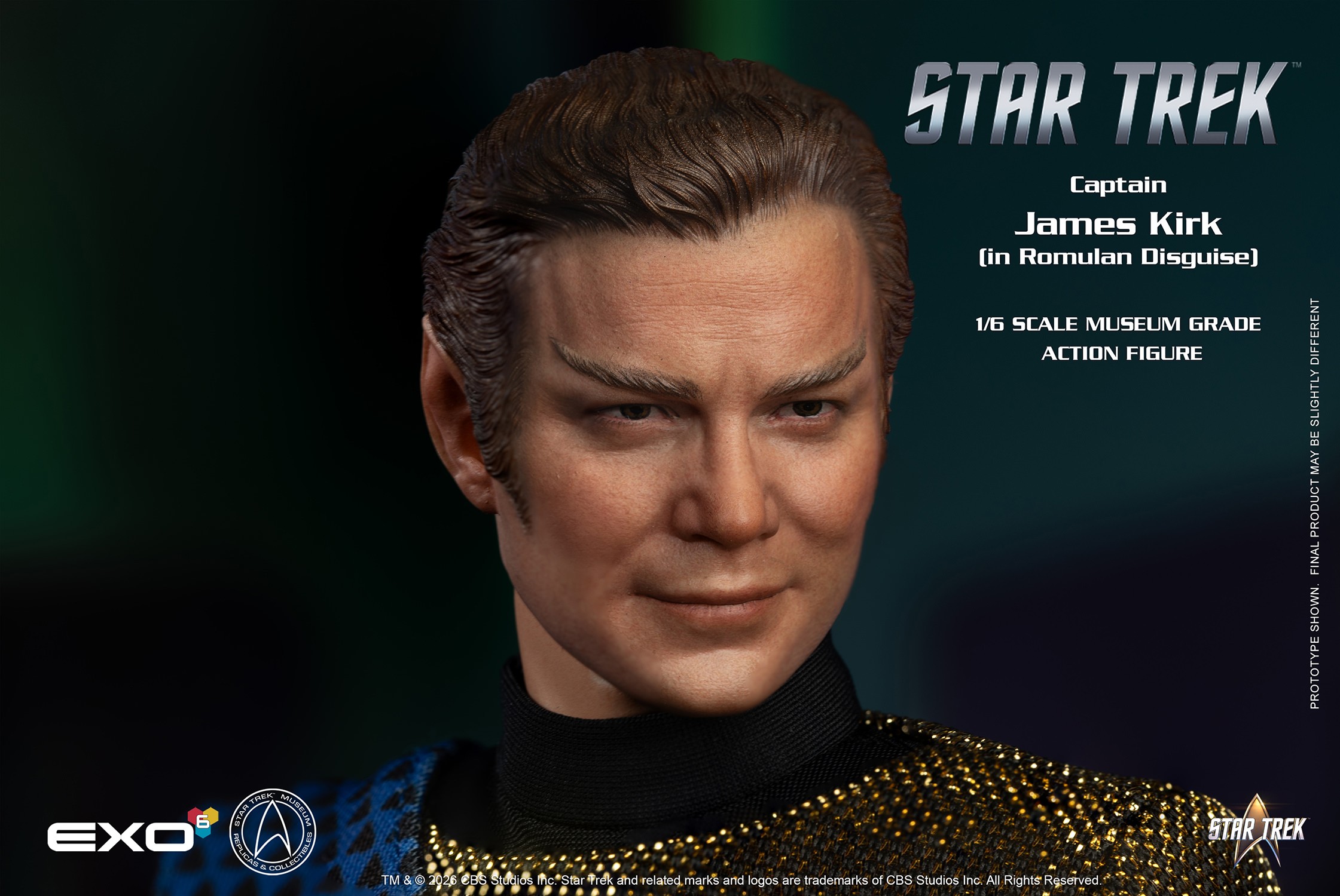 Star Trek Captain James T. Kirk (Romulan Disguise) Sixth Scale Figure  (Prototype Shown) View 6