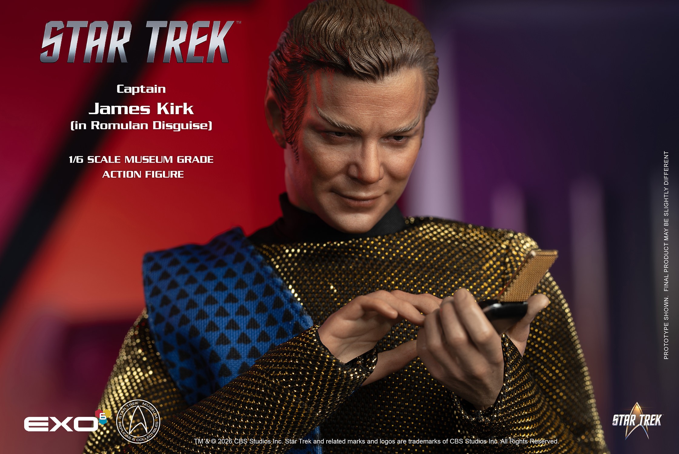 Star Trek Captain James T. Kirk (Romulan Disguise) Sixth Scale Figure  (Prototype Shown) View 7