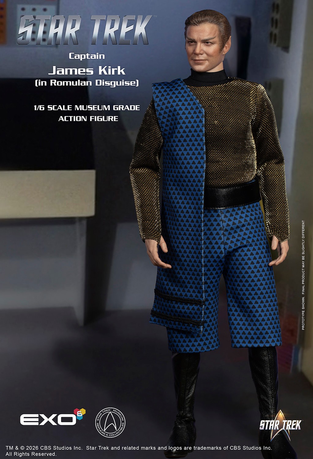Star Trek Captain James T. Kirk (Romulan Disguise) Sixth Scale Figure  (Prototype Shown) View 8