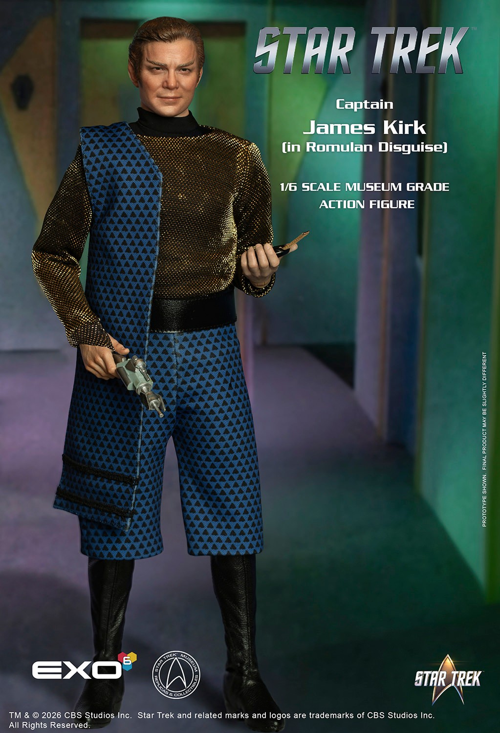 Star Trek Captain James T. Kirk (Romulan Disguise) Sixth Scale Figure  (Prototype Shown) View 9
