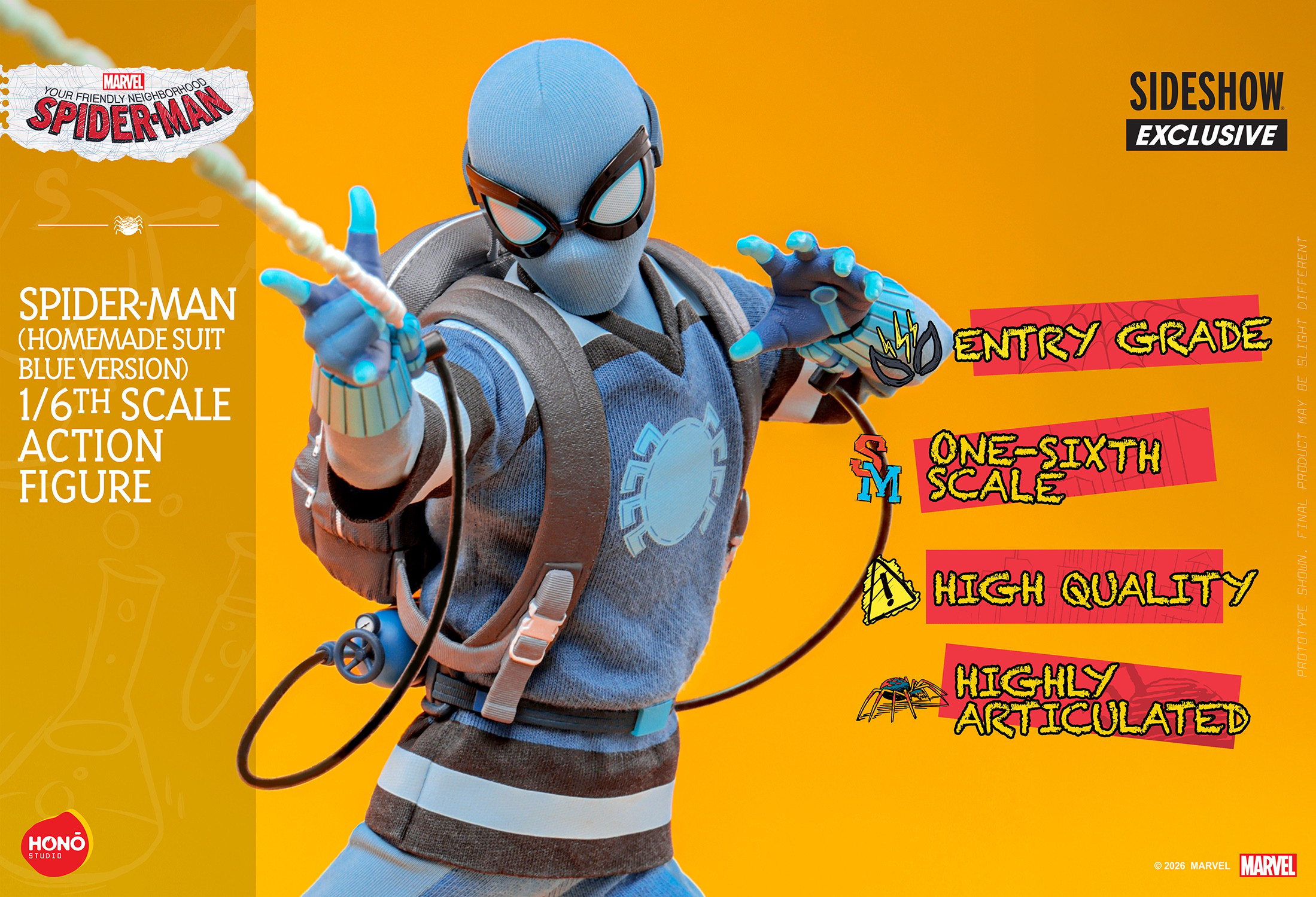 Marvel Spider-Man (Homemade Suit Blue Version) Action Figure  (Prototype Shown) View 16