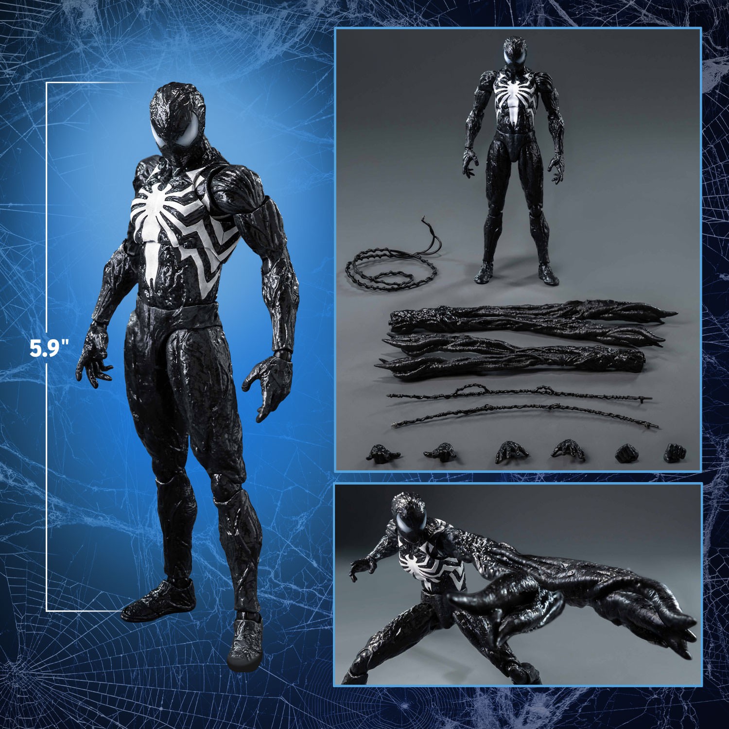 Marvel DLX Spider-Man Symbiote Suit (Peter Parker) Action Figure  (Prototype Shown) View 2