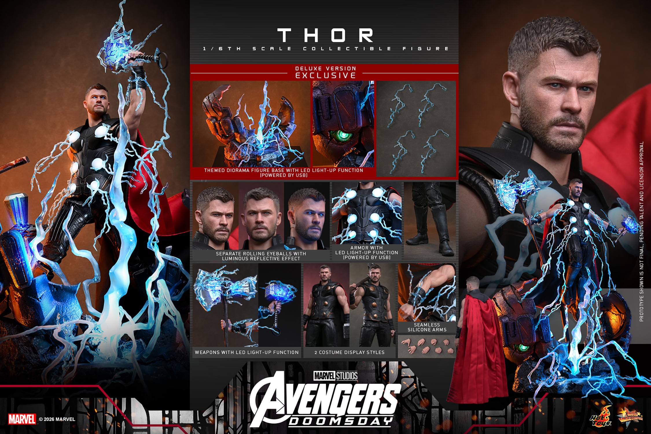 Marvel Thor (Deluxe Version) Sixth Scale Figure  (Prototype Shown) View 22